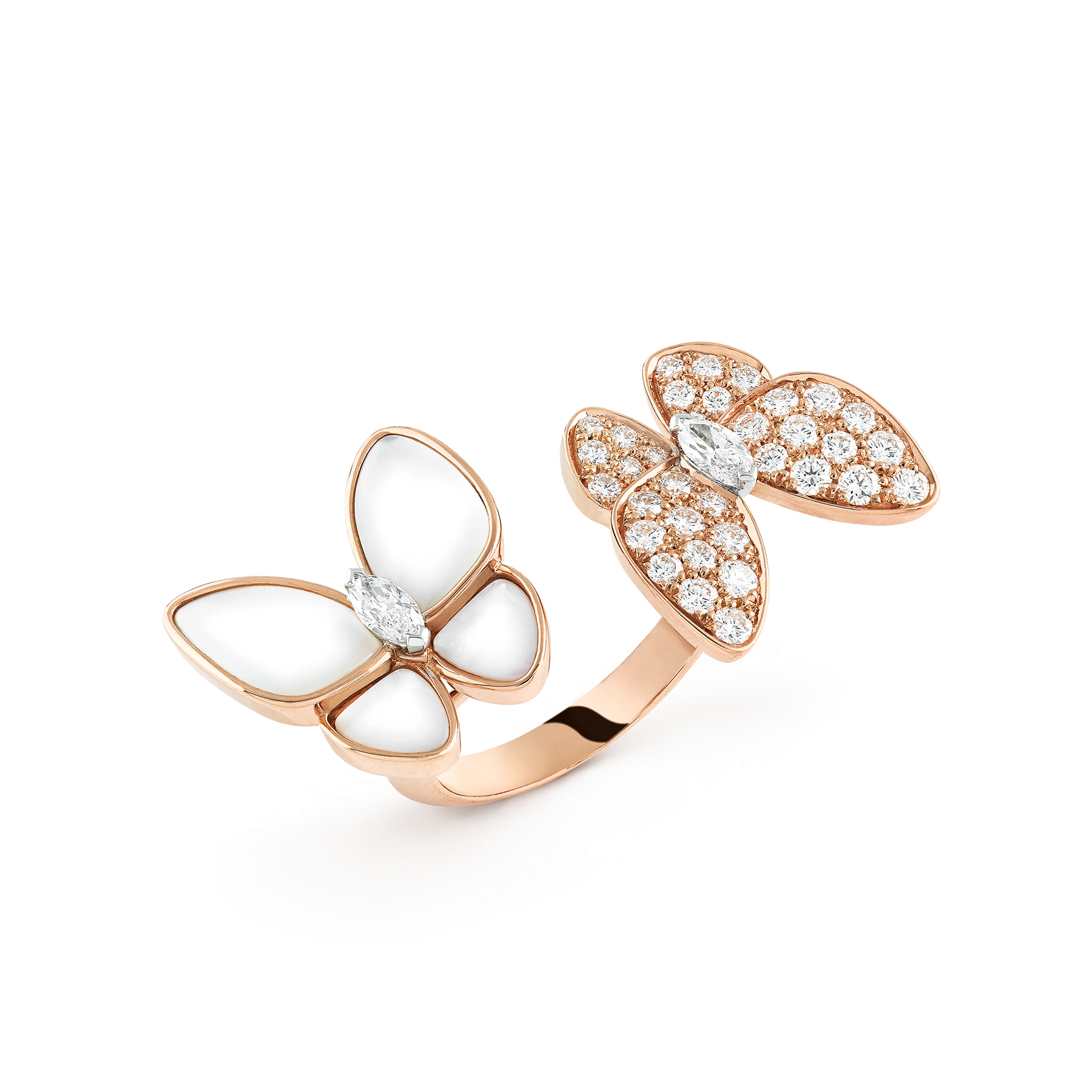 NIGO Van Cleef&Arpels Two Butterfly Women's Rose Gold Butterfly Shape Ring Jewelry  Accessories #nigo75542