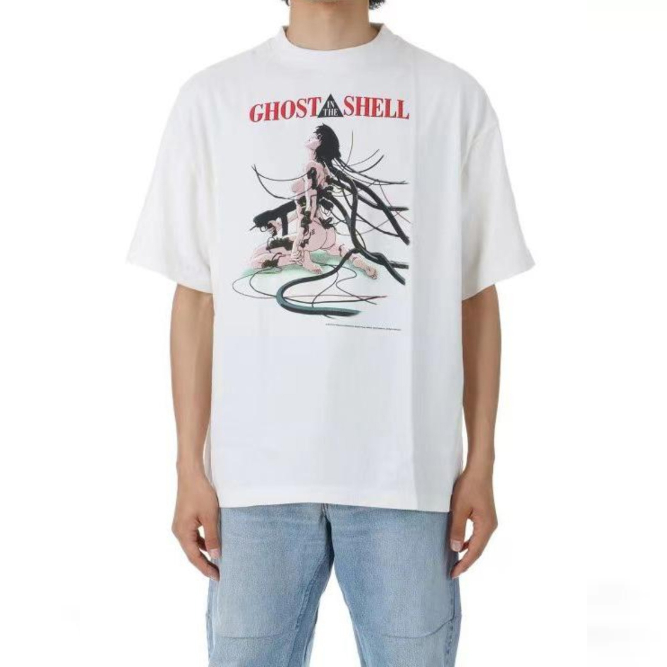 NIGO Saint Michael Men's Women's Spring And Summer Street Saint Washed And Worn Attack Force Co-branded Models Personalized Fashion Trend White T-shirt Printed Round Neck Short-sleeved Ngvp #nigo1182
