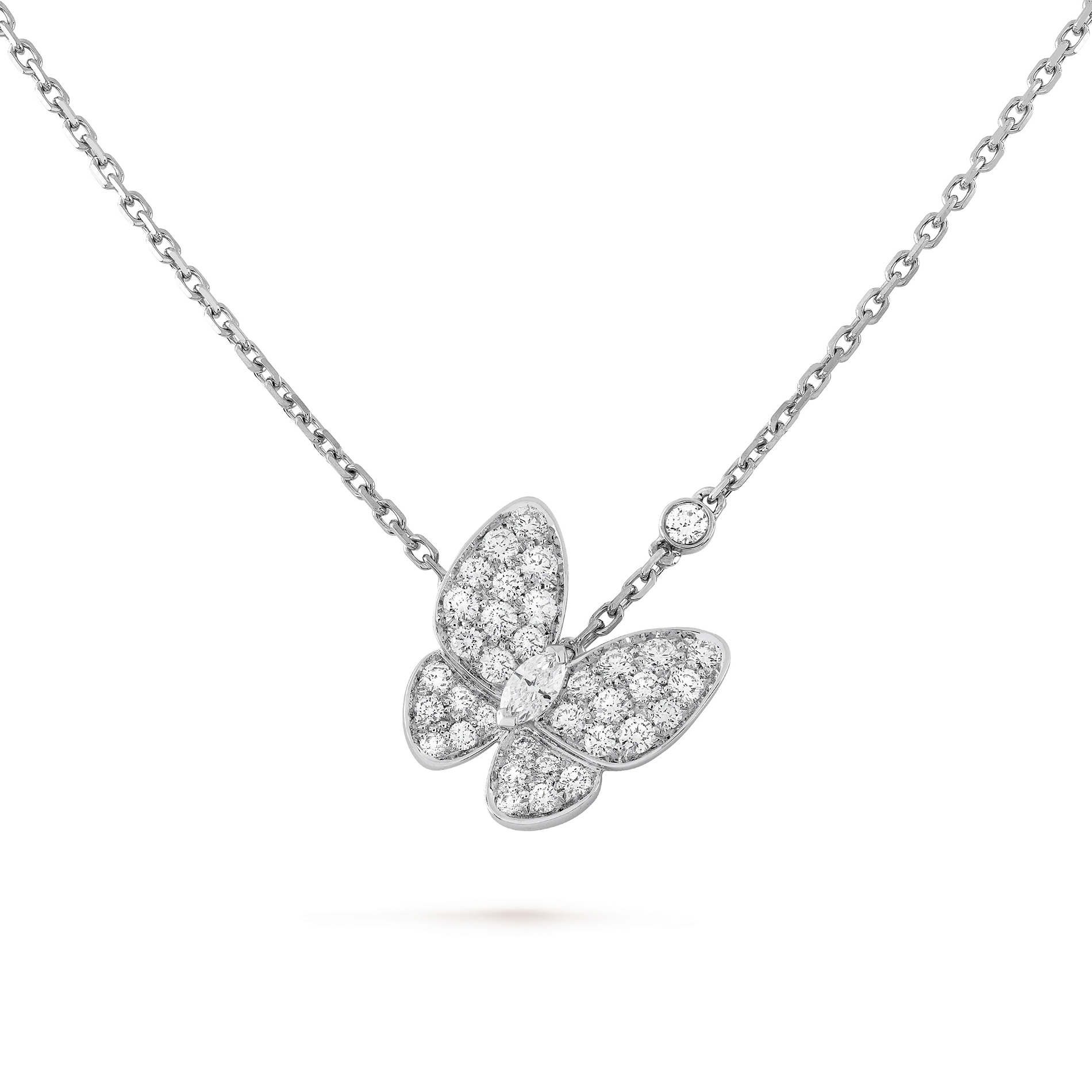 NIGO Van Cleef&Arpels Two Butterfly Women's Solid Color Butterfly Shape Diamonds Mother of Pearl Necklace Jewelry #nigo75539