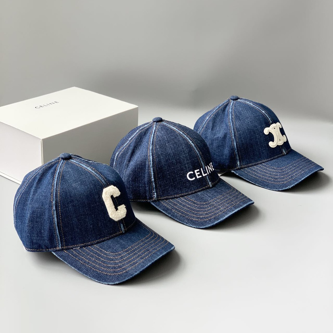 NIGO Celine Men Women Fashion Vintage Cowboy Letter Embroidery Baseball Cap Blue Casual Duck Hat #nigo75545