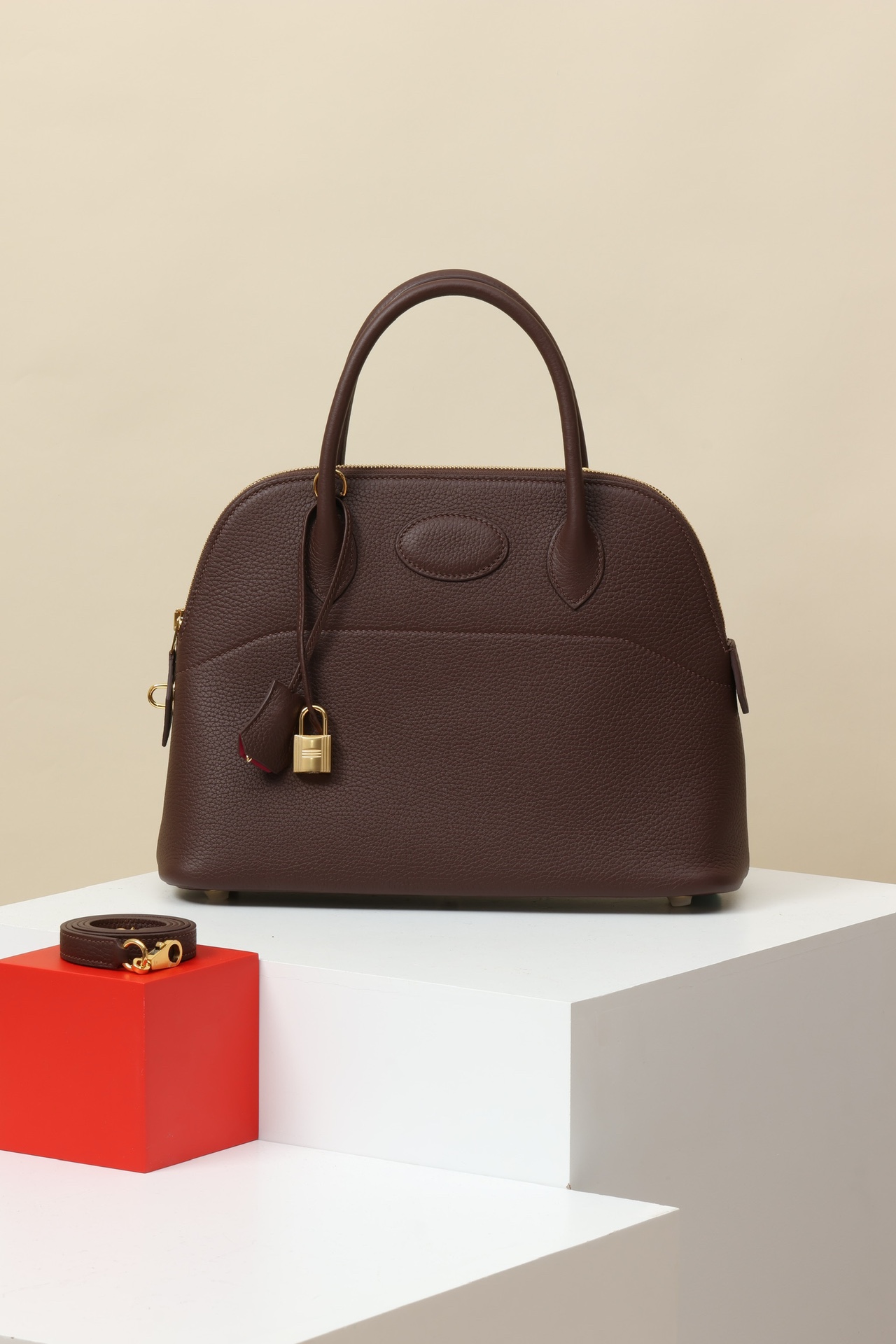 NIGO Hermes bo31 Women's Solid Color Leather Zipper Closure Shoulder Crossbody Handbag Bag Bags #nigo75532