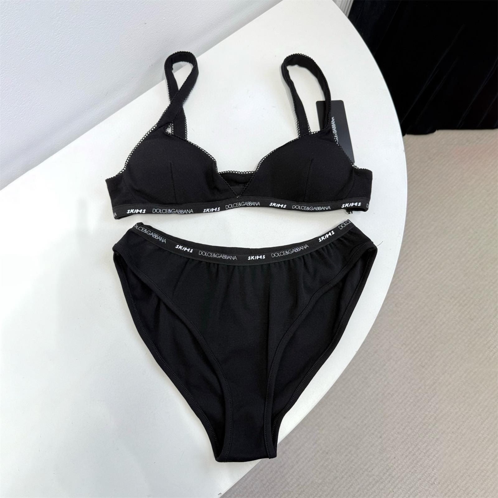 NIGO Dolce&Gabbana Women's Summer Colorblocking Leopard Lace Trim Triangle Adjustable Bra High Waist Comfort Triangle Panty Set Suit #nigo75535