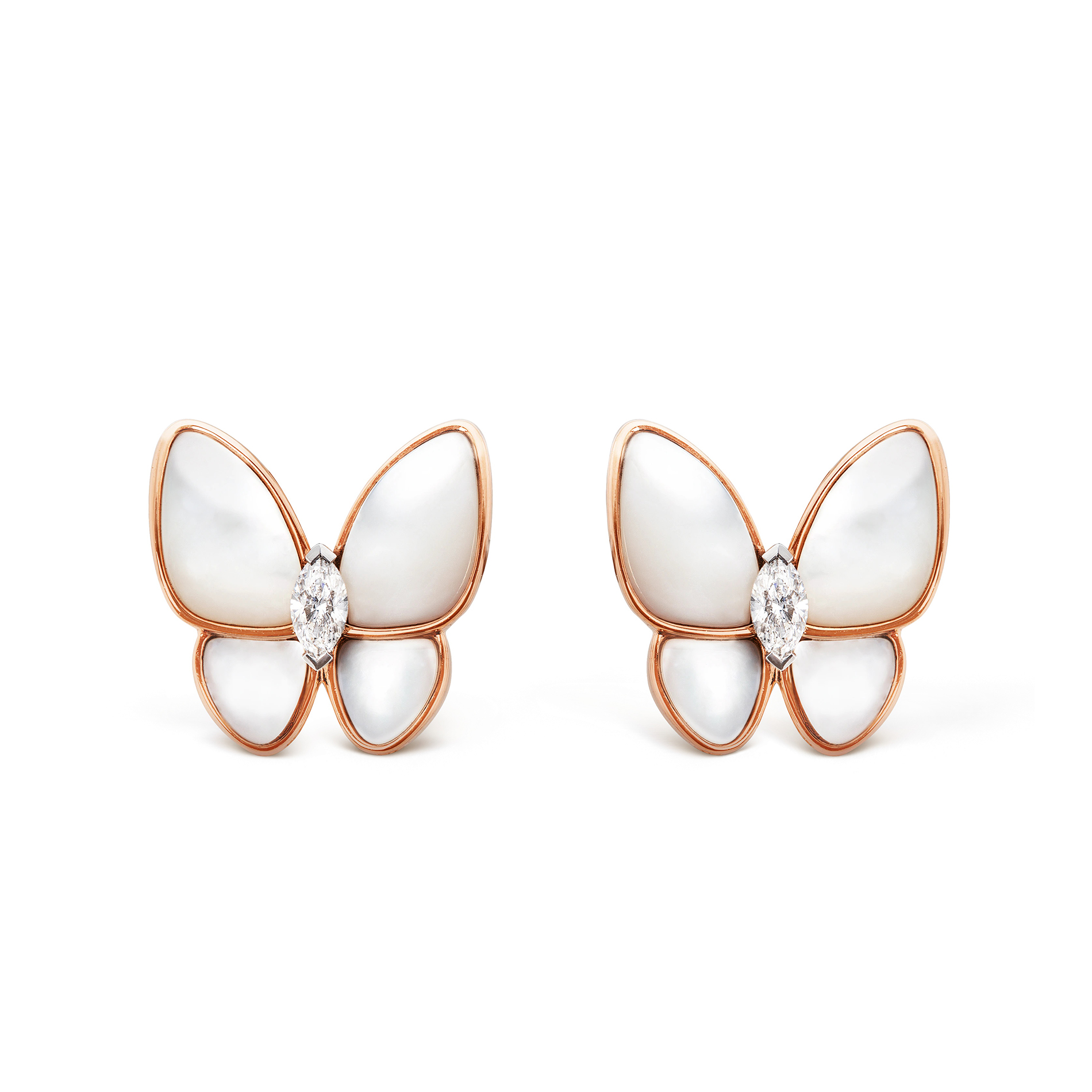 NIGO Van Cleef&Arpels Two Butterfly Women's Solid Color Diamond Butterfly Shaped Stud Earrings Jewelry  Accessories #nigo75541