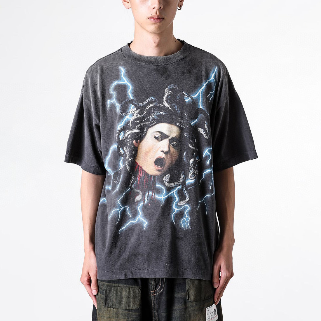 NIGO Saint Michael Men's Summer Graphic Printed Round Neck Cotton Solid Color Straight Pullover Short Sleeve T-Shirt Ngvp #nigo1165