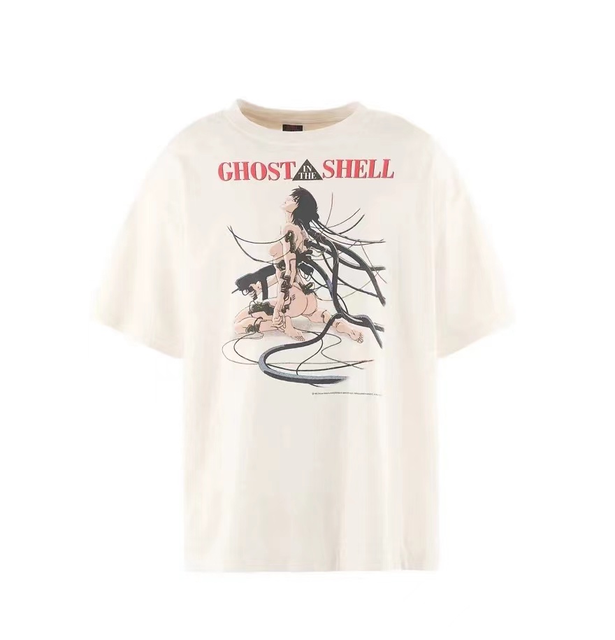 NIGO Saint Michael Men's Women's Spring And Summer Street Saint Washed And Worn Attack Force Co-branded Models Personalized Fashion Trend White T-shirt Printed Round Neck Short-sleeved Ngvp #nigo1182