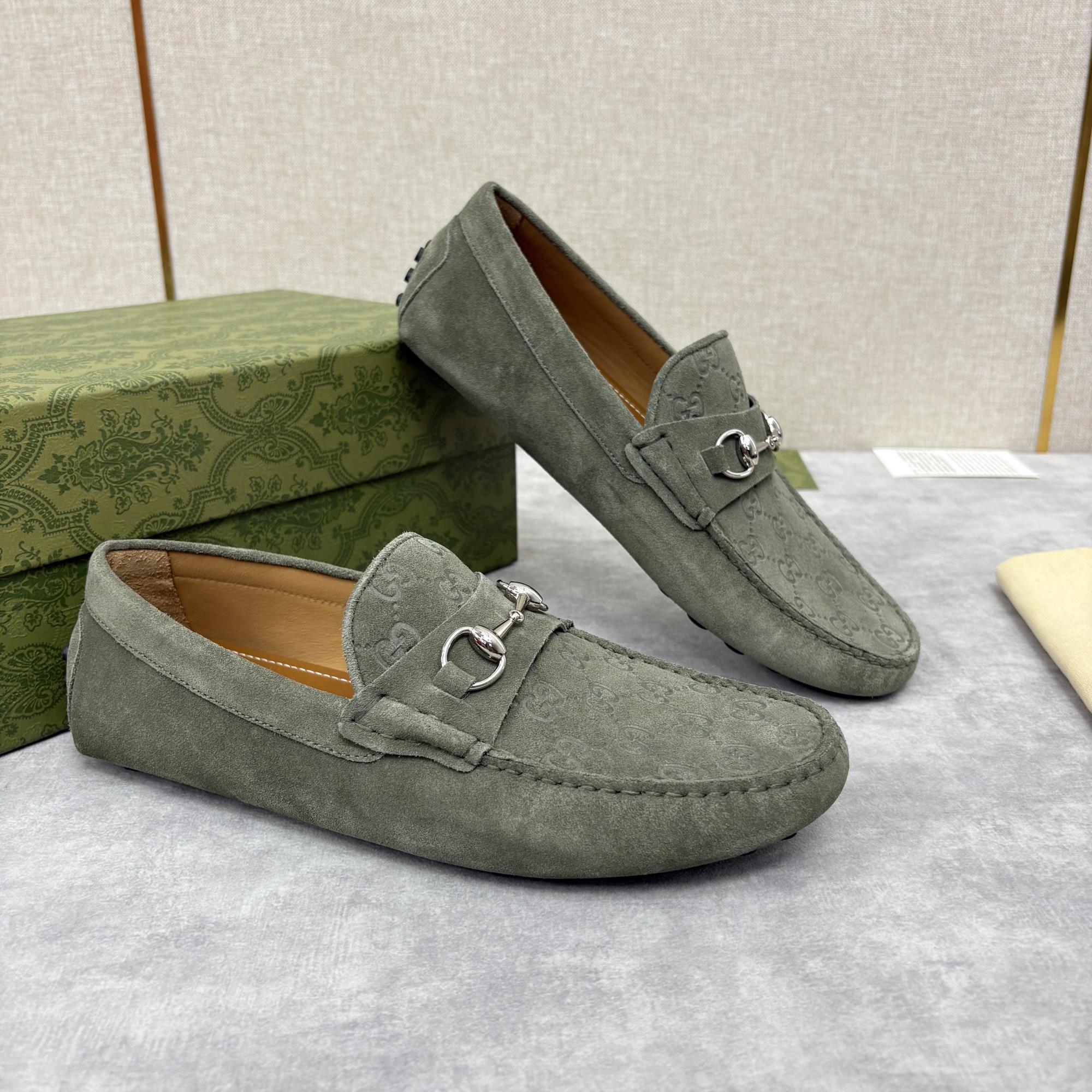 NIGO Gucci Horsebit Men's Four Seasons Can Wear Solid Color Casual Comfortable Cow Leather Soft Sole Shoes #nigo75538