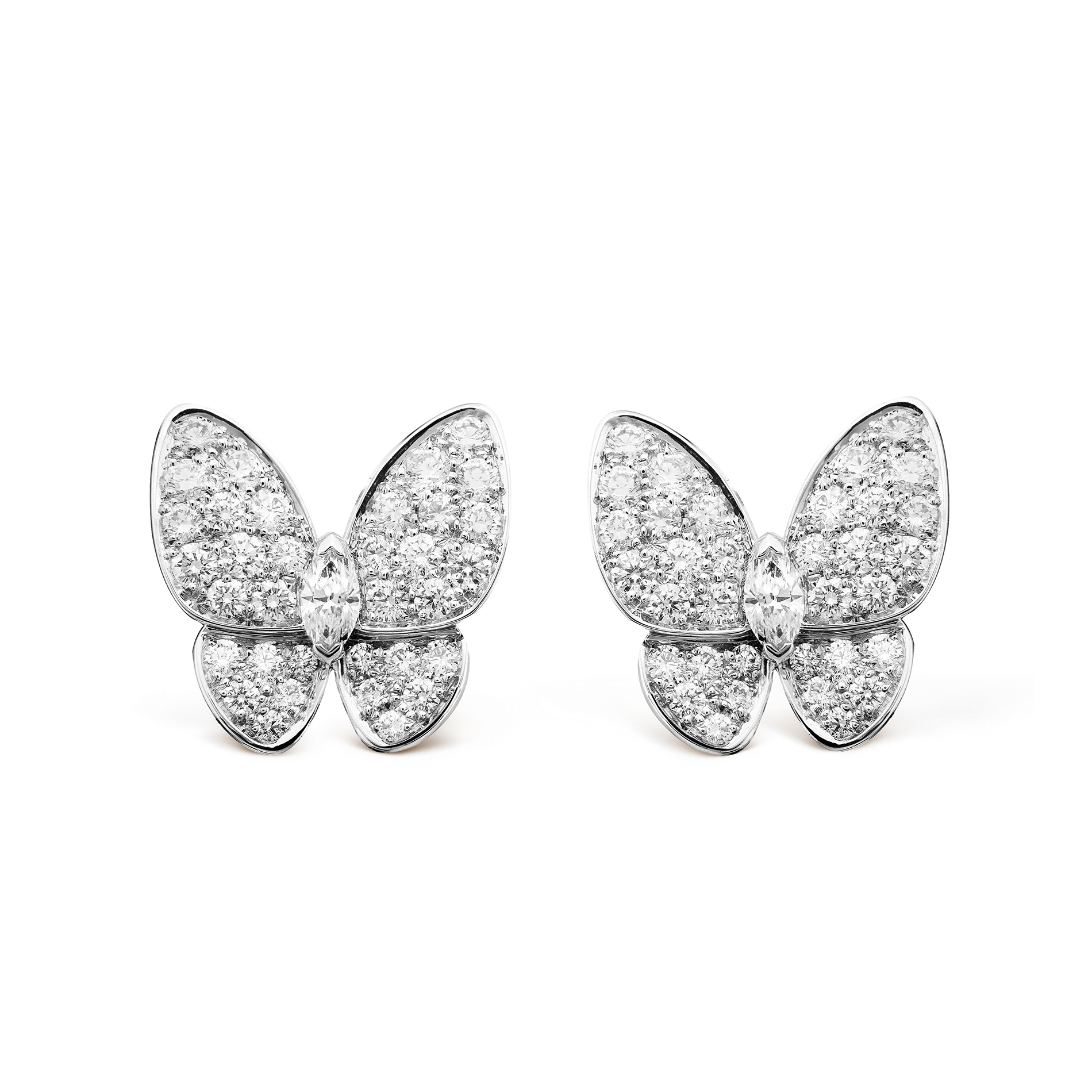 NIGO Van Cleef&Arpels Two Butterfly Women's Solid Color Diamond Butterfly Shaped Stud Earrings Jewelry  Accessories #nigo75541