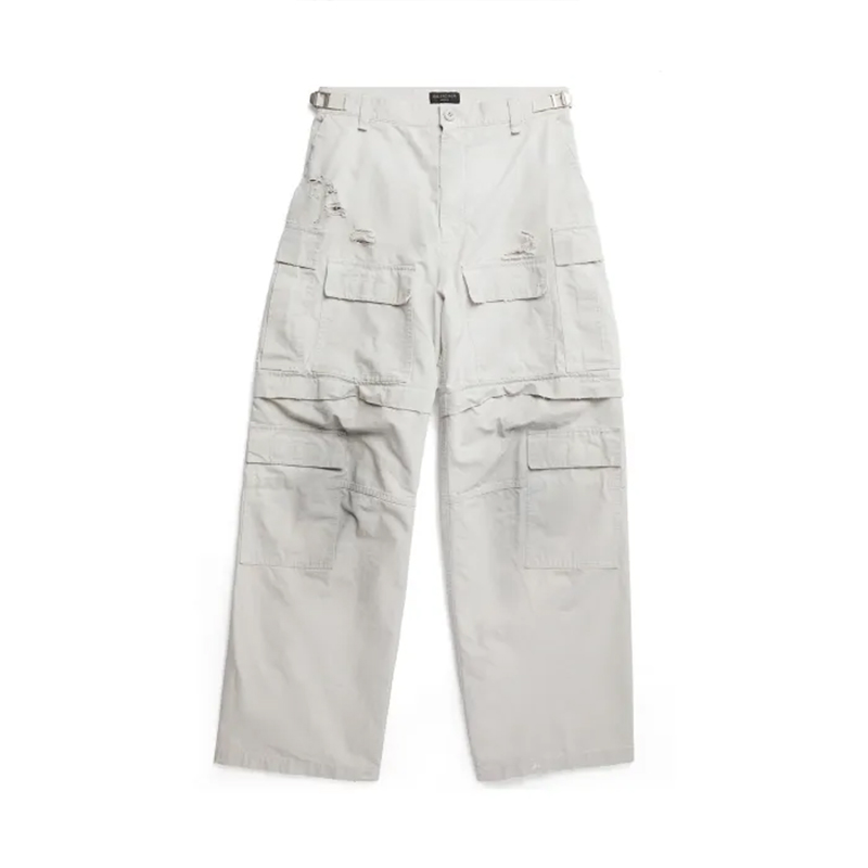 NIGO Balenciaga Men's Distressed Work Pants Solid Color Loose Cotton Straight Leg Pants #nigo71974