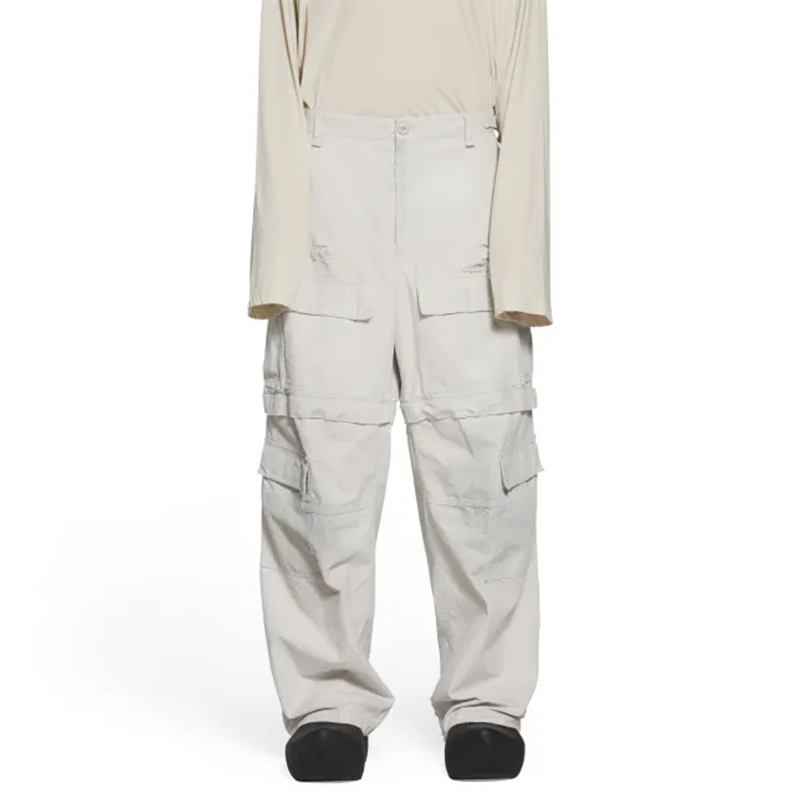 NIGO Balenciaga Men's Distressed Work Pants Solid Color Loose Cotton Straight Leg Pants #nigo71974