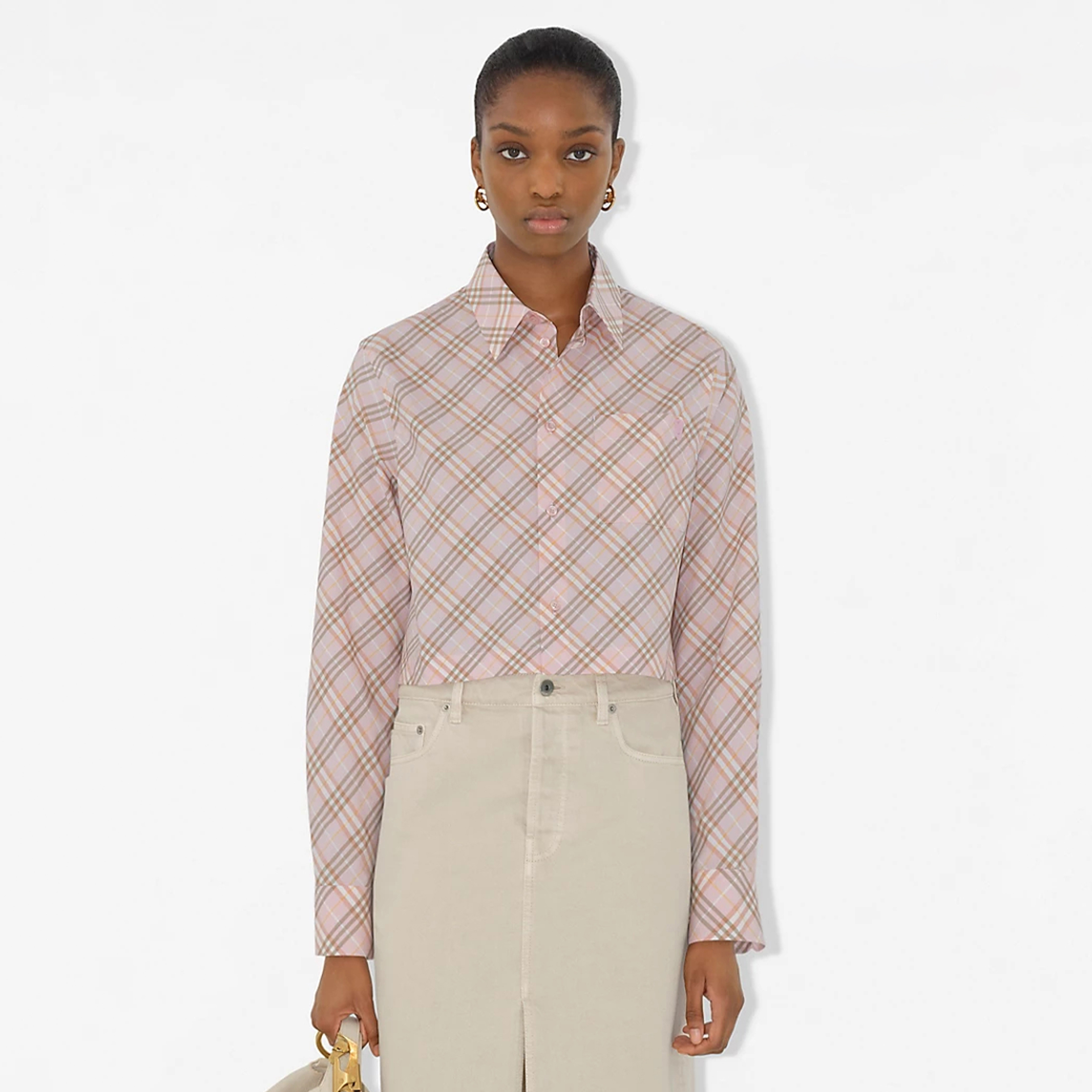 NIGO Burberry Women's Spring And Summer Plaid Cotton Short Shirt Fashion Temperament Elegant Retro Trend Lapel Single-breasted Shirt #nigo81121