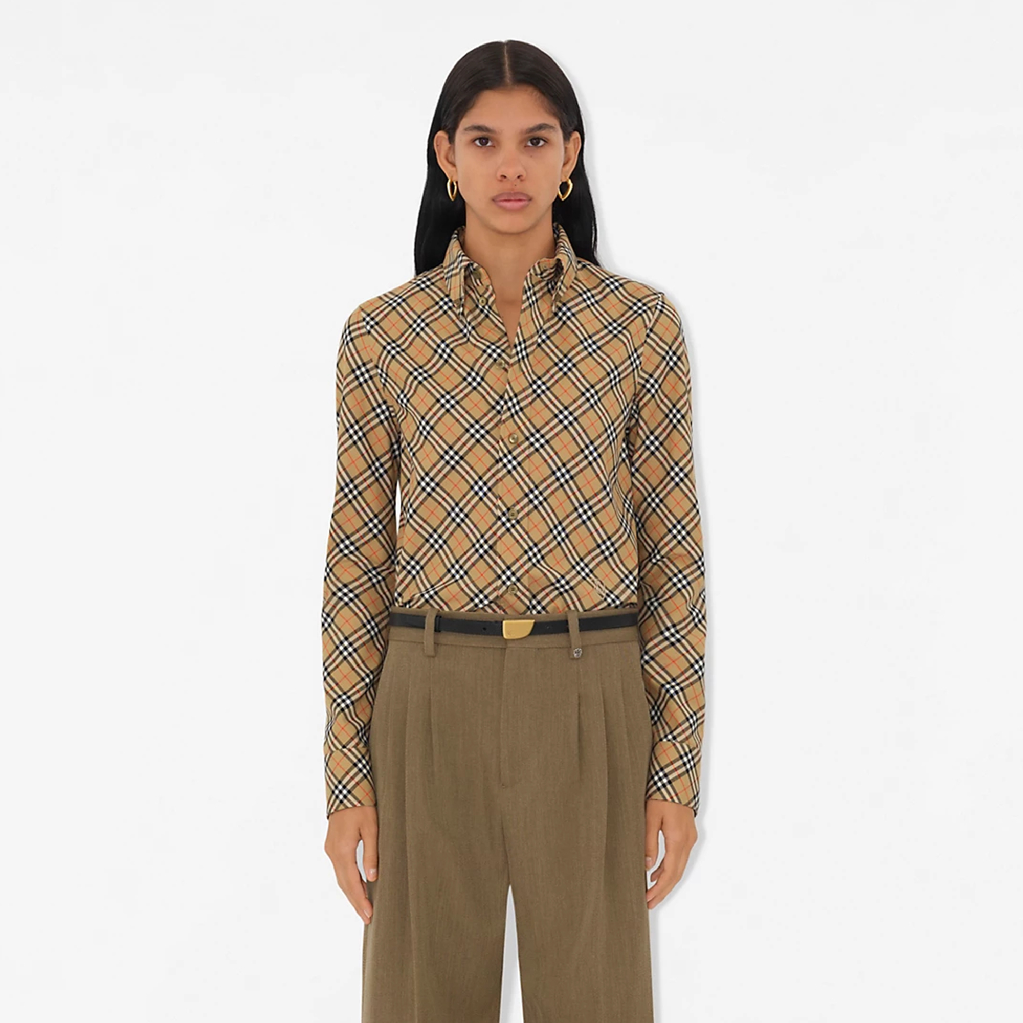 NIGO Burberry Women's Checkered Cotton Single-Breasted Spring And Fall Casual Long-Sleeved Shirt #nigo71973