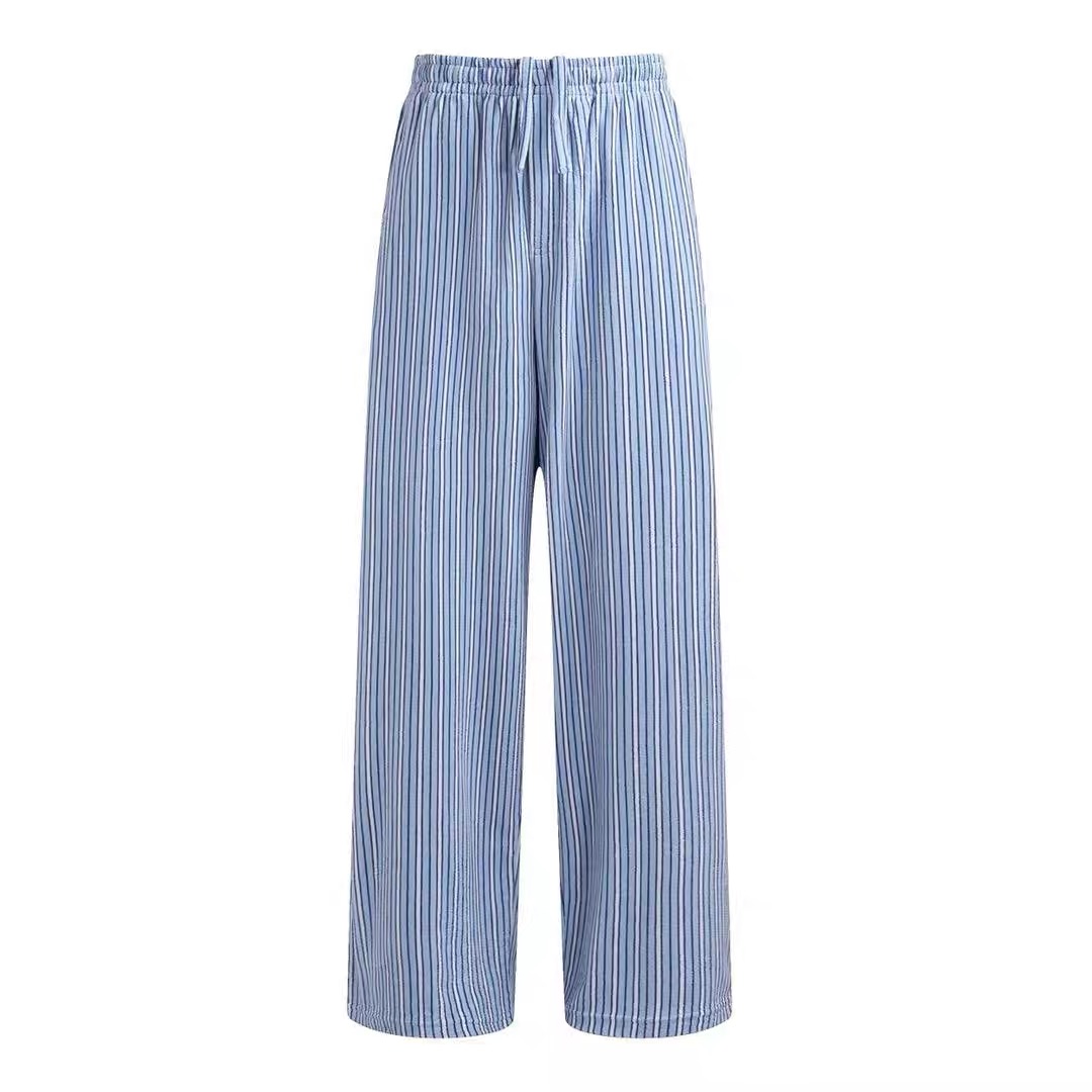 NIGO Balenciaga Men's Women's Striped Solid Color Elastic Waist Drawstring Loose Straight Spring & Autumn Casual Pants Ngvp #nigo1167