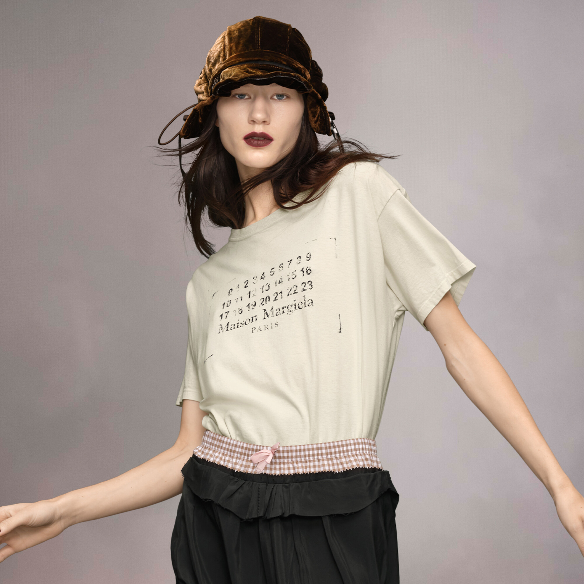 NIGO Maison Margiela Women's Summer Alphanumeric Printed Round Neck Solid Color Cotton Short Sleeve T-Shirt #nigo75578