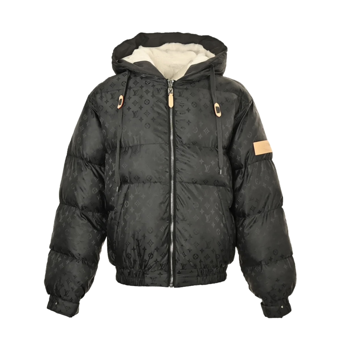 NIGO Louis Vuitton Men's Fall and Winter Letter Logo Print Drawstring Hooded Plush Lined Cotton Jacket #nigo75554