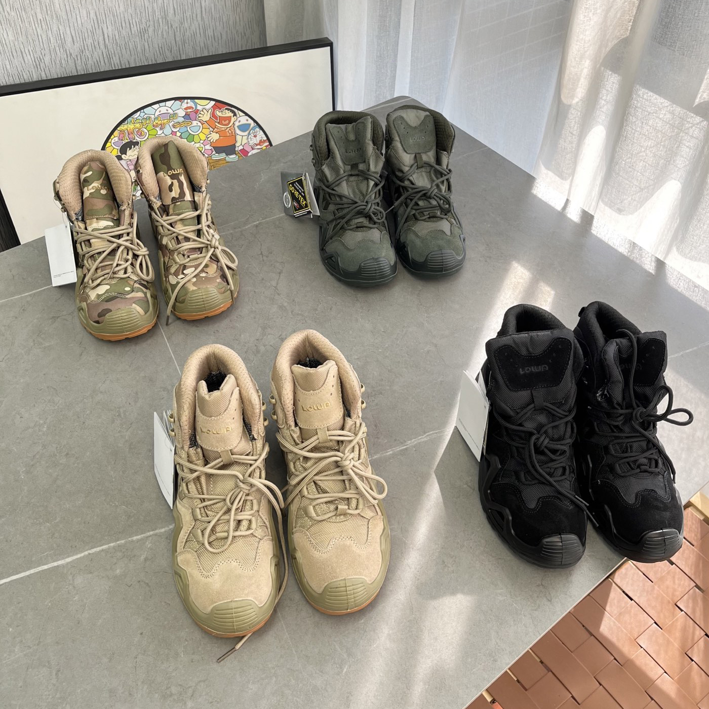 NIGO LOWA Zephyr Mk2 Men's Fall and Winter Cowhide Camouflage Waterproof Hiking Outdoor Shoes #nigo75556