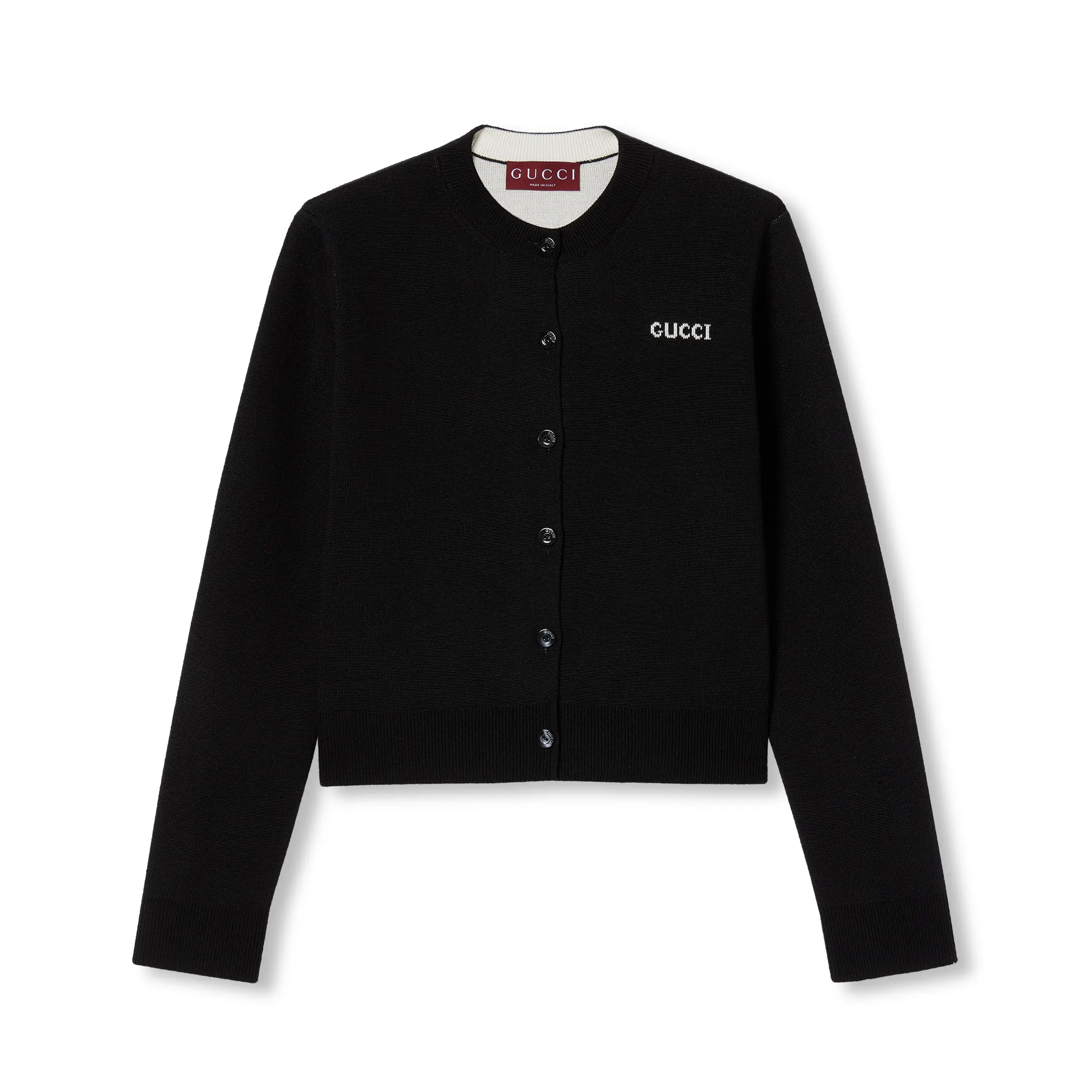 NIGO Gucci Women's Spring And Summer Solid Color Wool Blend Jacquard Single Breasted Long Sleeved Knit Cardigan Jacket #nigo75552