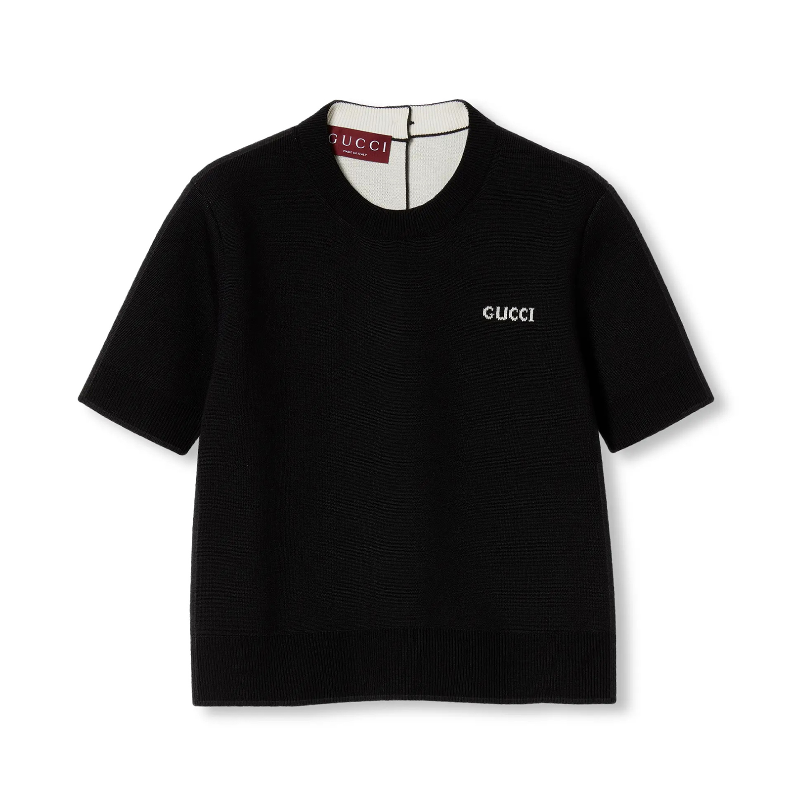 NIGO Gucci Women's Summer Solid Color Appliqued Knit Sweater Back Single Breasted Design Short Sleeve T-Shirt #nigo75551