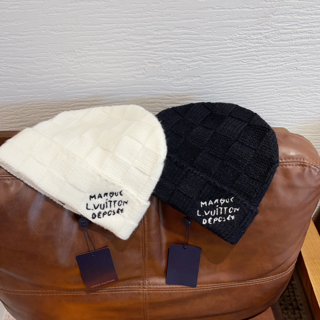 NIGO DAMIER SNUG  Louis Vuitton Women's Men's New Fall And Winter Pure Cold Cap Knitted Logo Warm Cap Black And White Trend #nigo75577