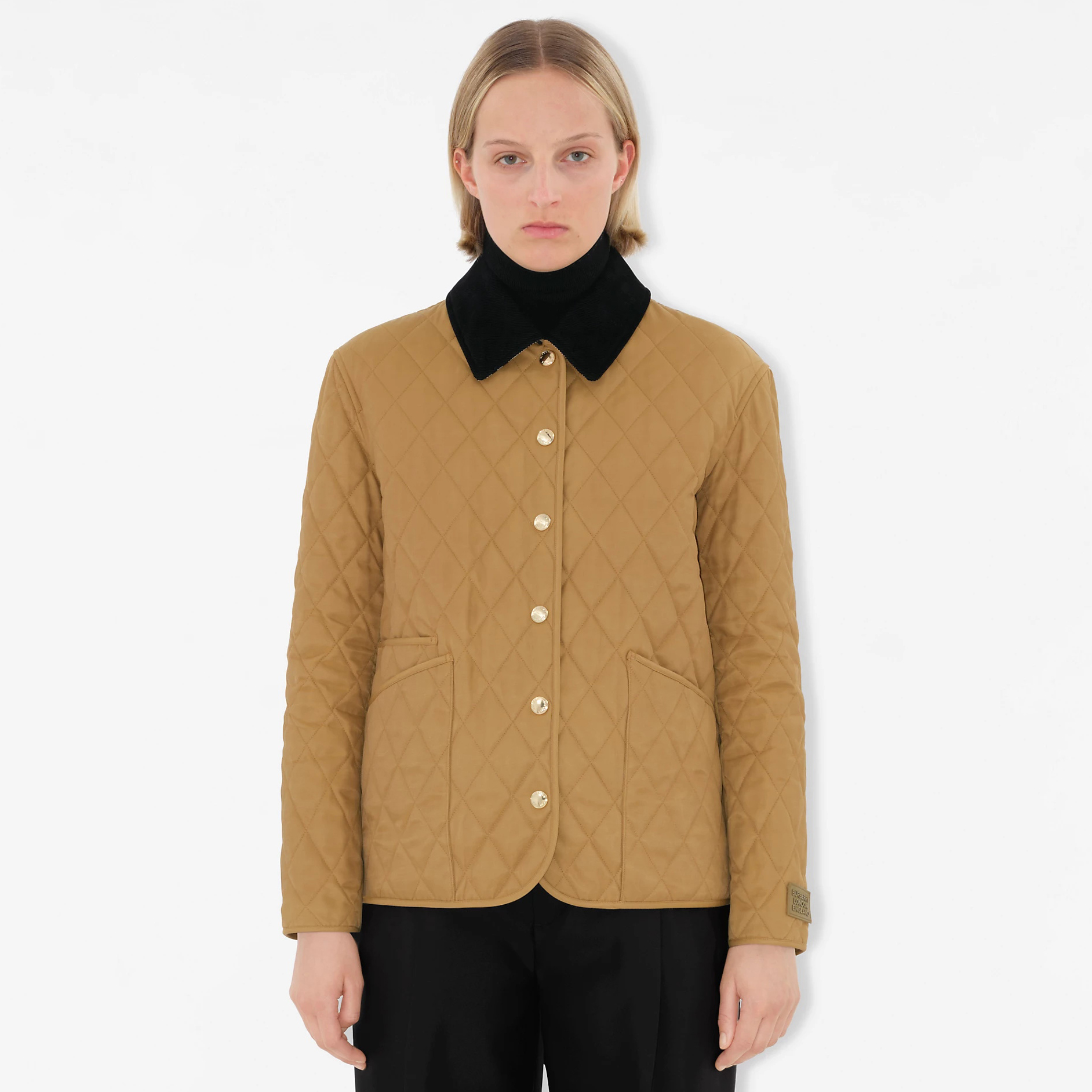 NIGO Burberry Women's Autumn and Winter Solid Color Splicing Lapel Loose Single Breasted Long Sleeve Jacket #nigo75566