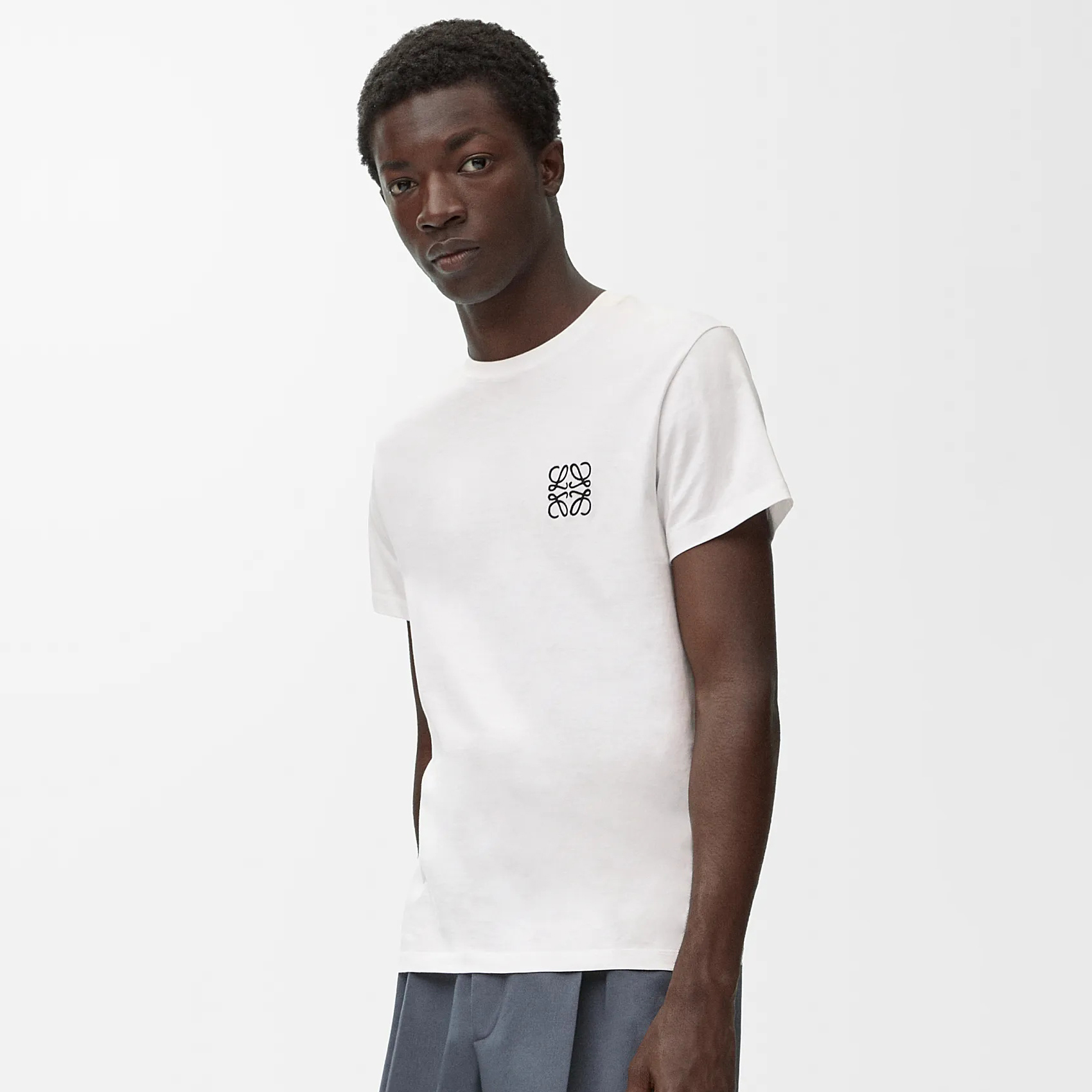 NIGO Loewe Men's Summer Embroidered Logo Pattern Round Neck Solid Color Cotton Short Sleeve T-Shirt #nigo75589