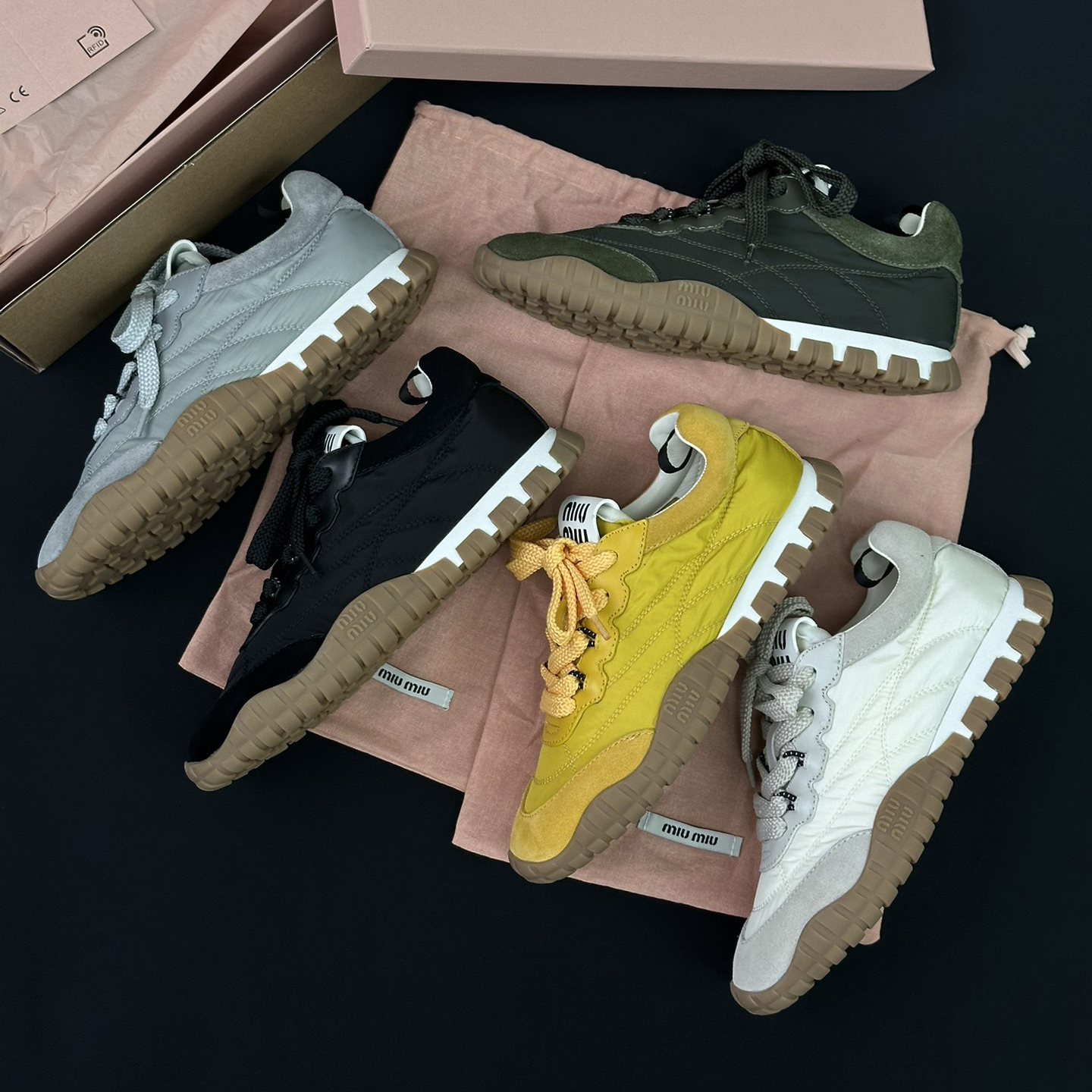 NIGO MiuMiu Women's Four Seasons Solid Color Suede Round Toe Lace Up Low Top Casual Shoes #nigo75585