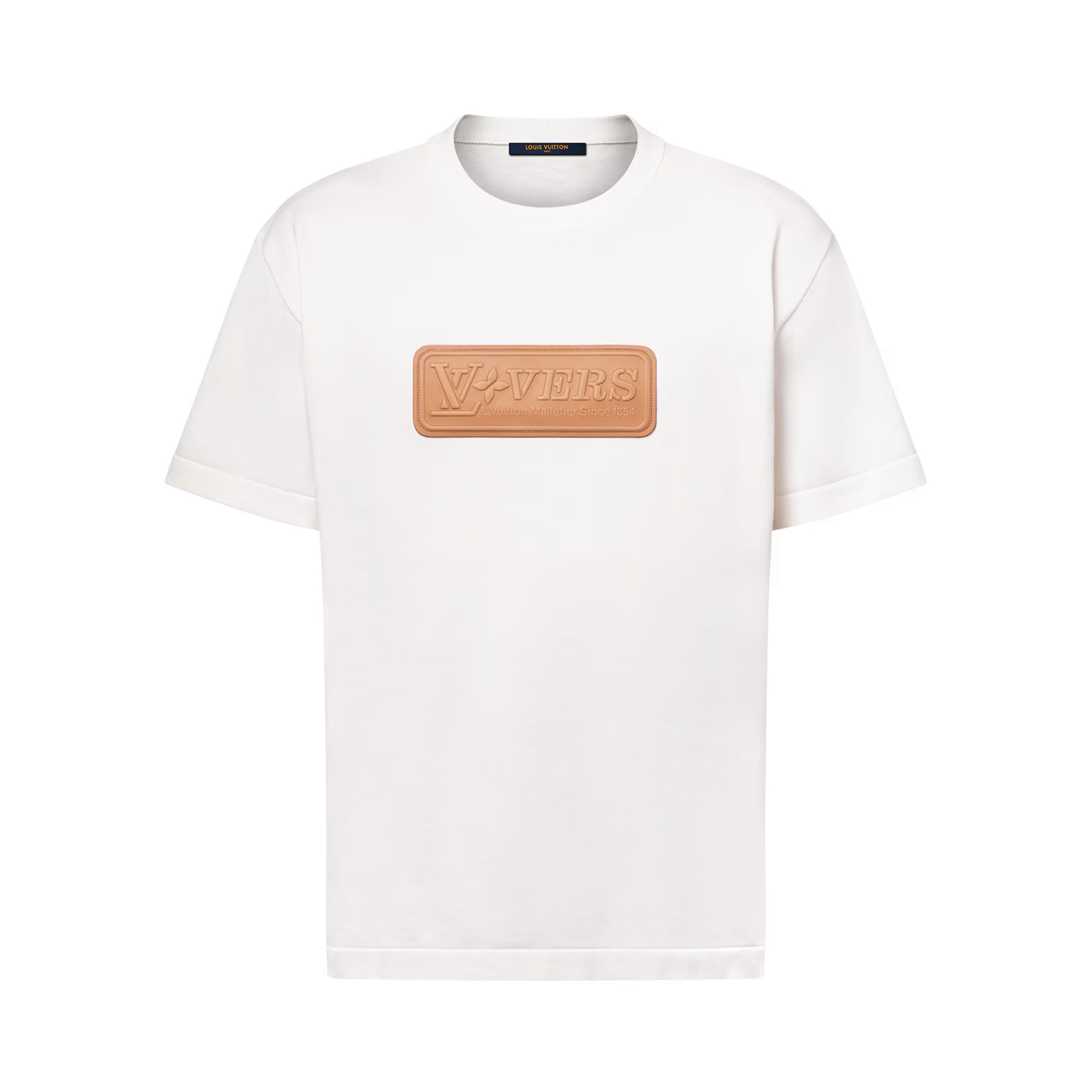 NIGO Louis Vuitton Men's Summer Leather Applique Solid Color Cotton Round Neck Short Sleeve T-Shirt #nigo75636