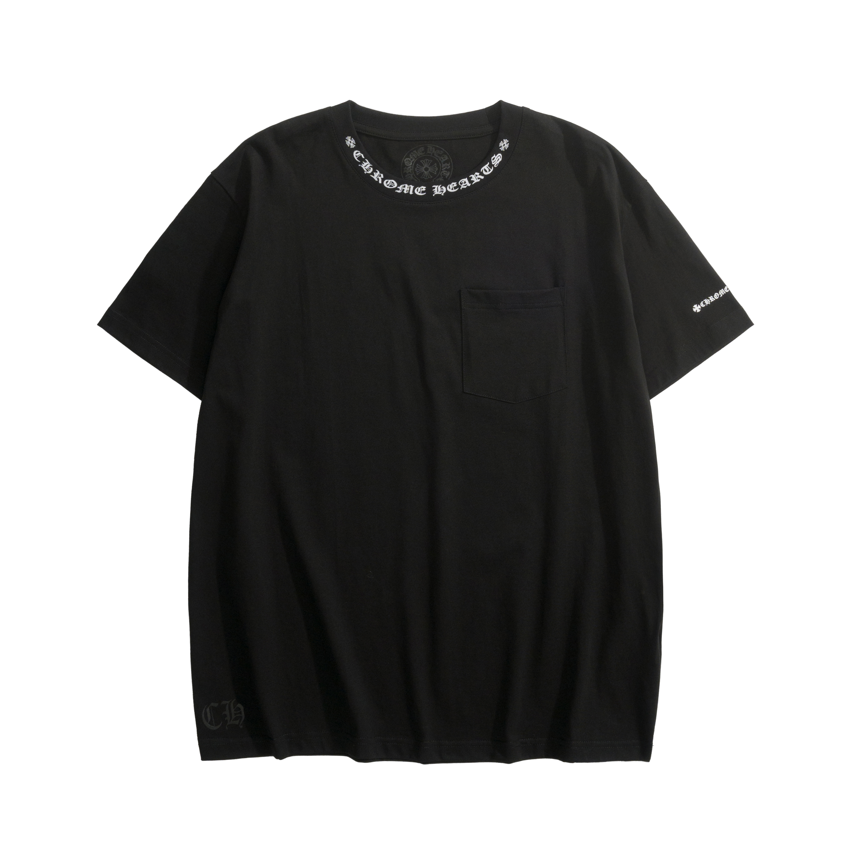 NIGO Chrome Hearts Men's Summer Solid Color Round Neck Cotton Casual Short Sleeve T-Shirt #nigo75623