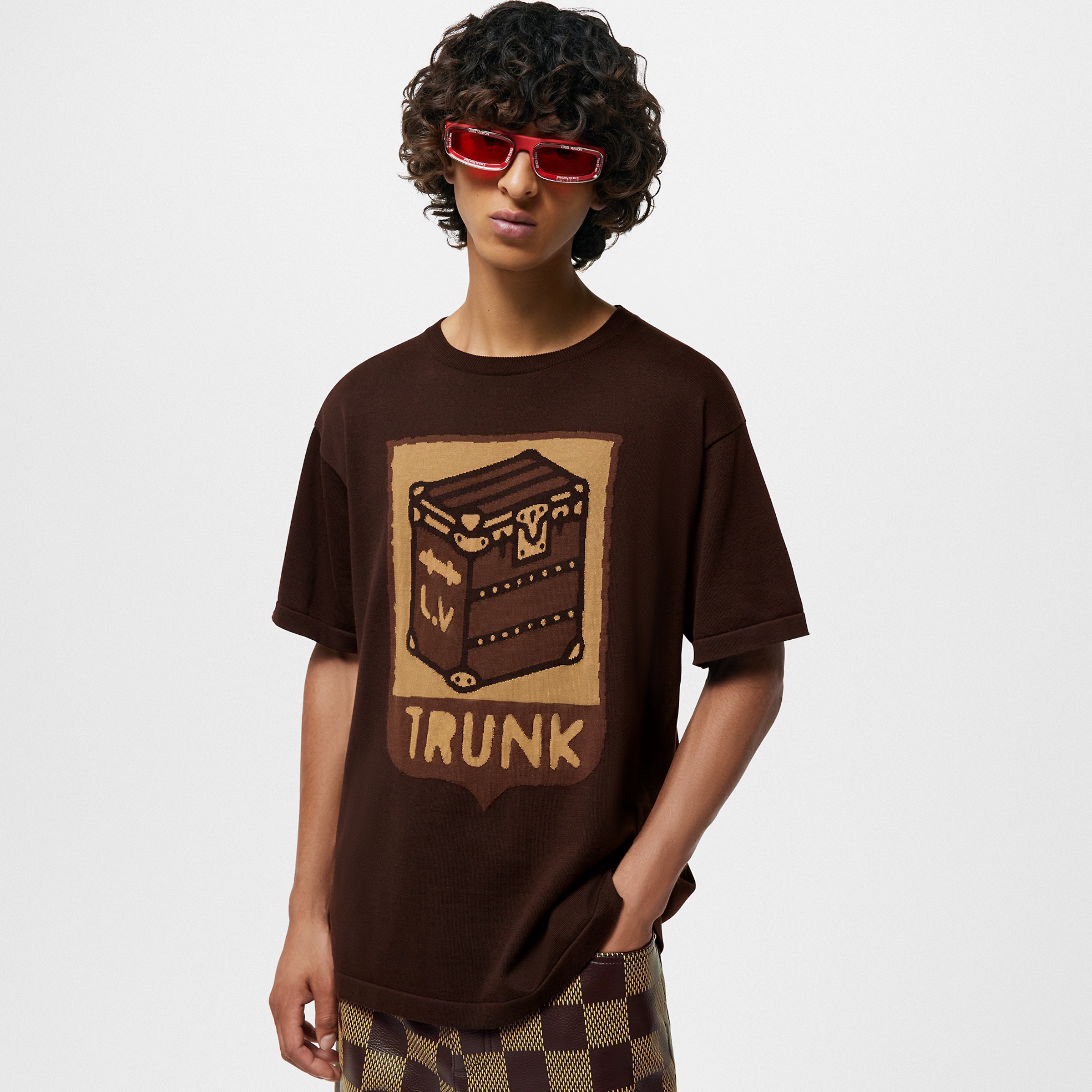 NIGO Louis Vuitton Men's Summer Solid Color Casual Short Sleeve Cotton Loose Intarsia Crewneck T-shirt #nigo75625