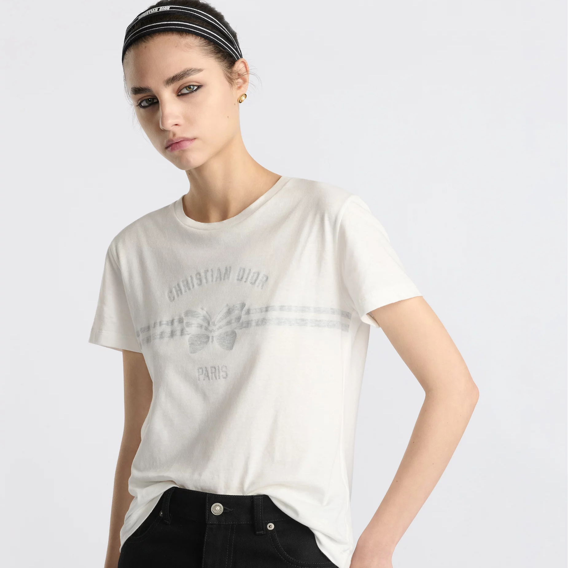 NIGO DIOR Women's Summer Round Neck Bee Pattern Printed Solid Color Cotton Short Sleeve T-Shirt #nigo75631