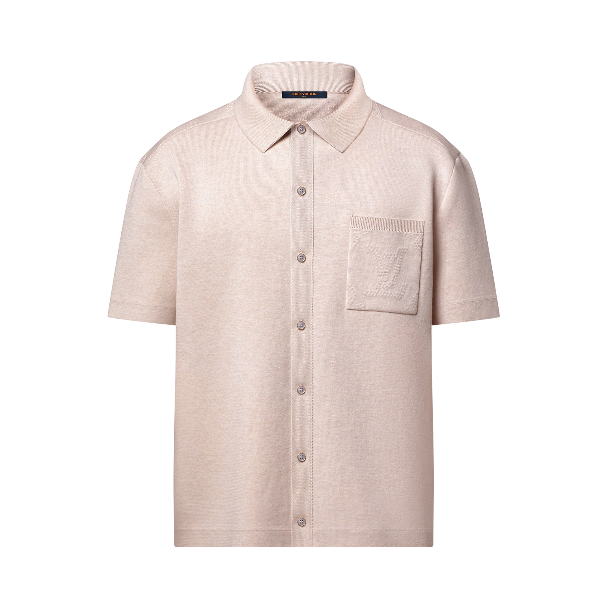 NIGO Louis Vuitton Men's Spring And Summer Solid Color Cotton Single Breasted Short Sleeved Shirt #nigo75644