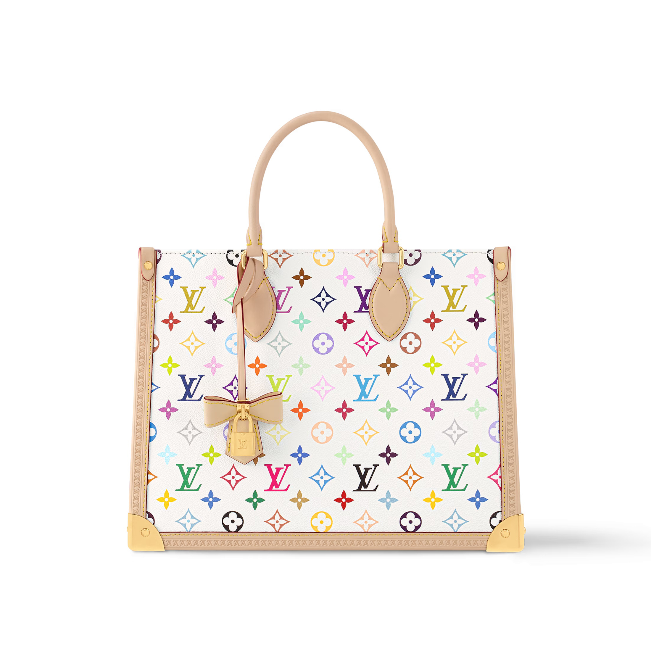 NIGO Louis Vuitton LV x TM ONTHEGO Women's Colorful Letter Print Adjustable Shoulder Strap Coated Canvas Patchwork Cowhide Tote Shopping Bag Crossbody Bags #nigo75635