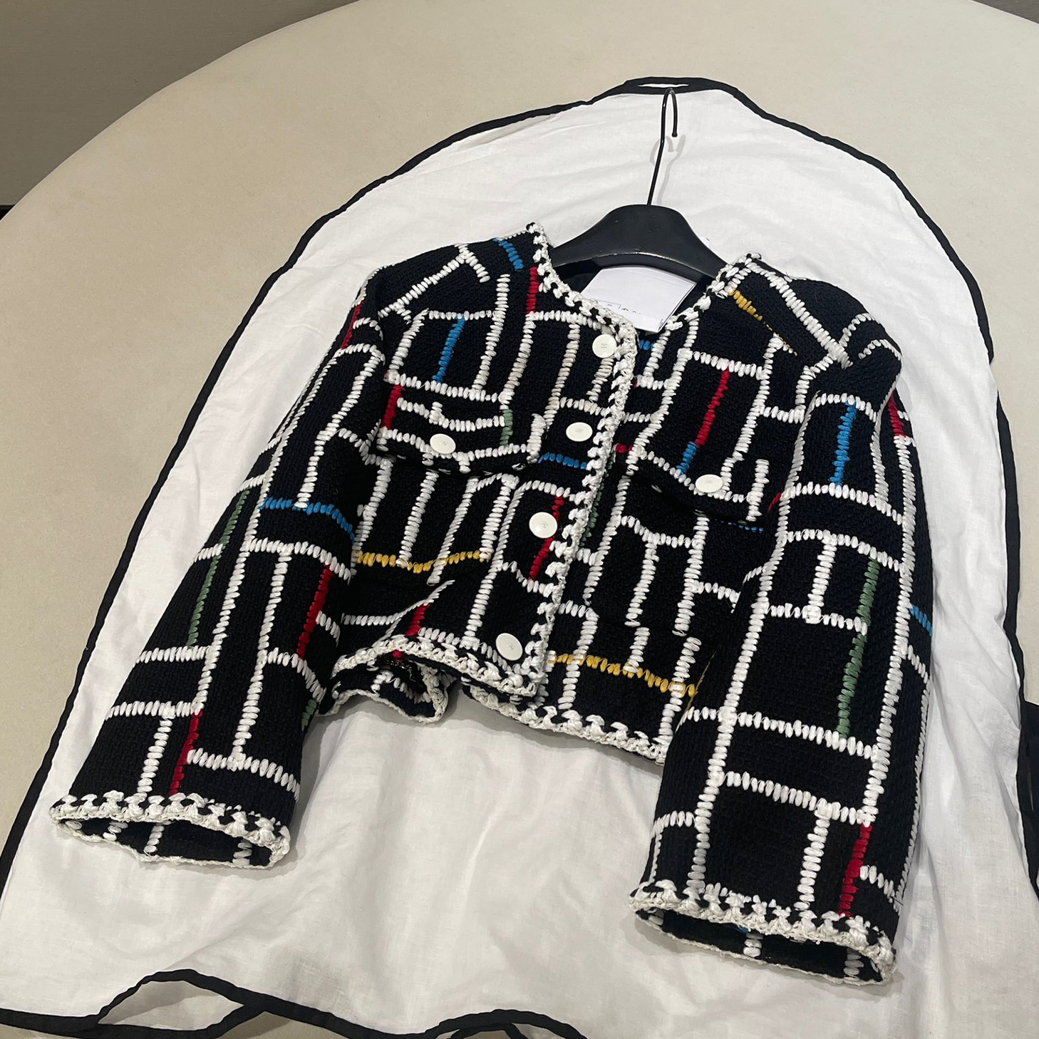 NIGO Chanel Women's Spring And Autumn Color Blocking Check Embroidery Tweed Short Jacket Ngvp #nigo1233