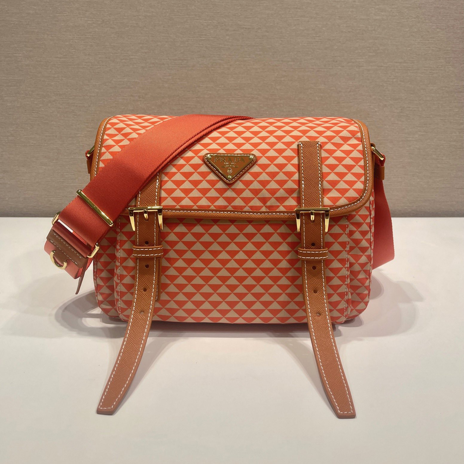 NIGO Prada Women's Monogram Printed Classic Triangle Logo Recycled Nylon with Cow Leather Shoulder Bag Bags #nigo75665