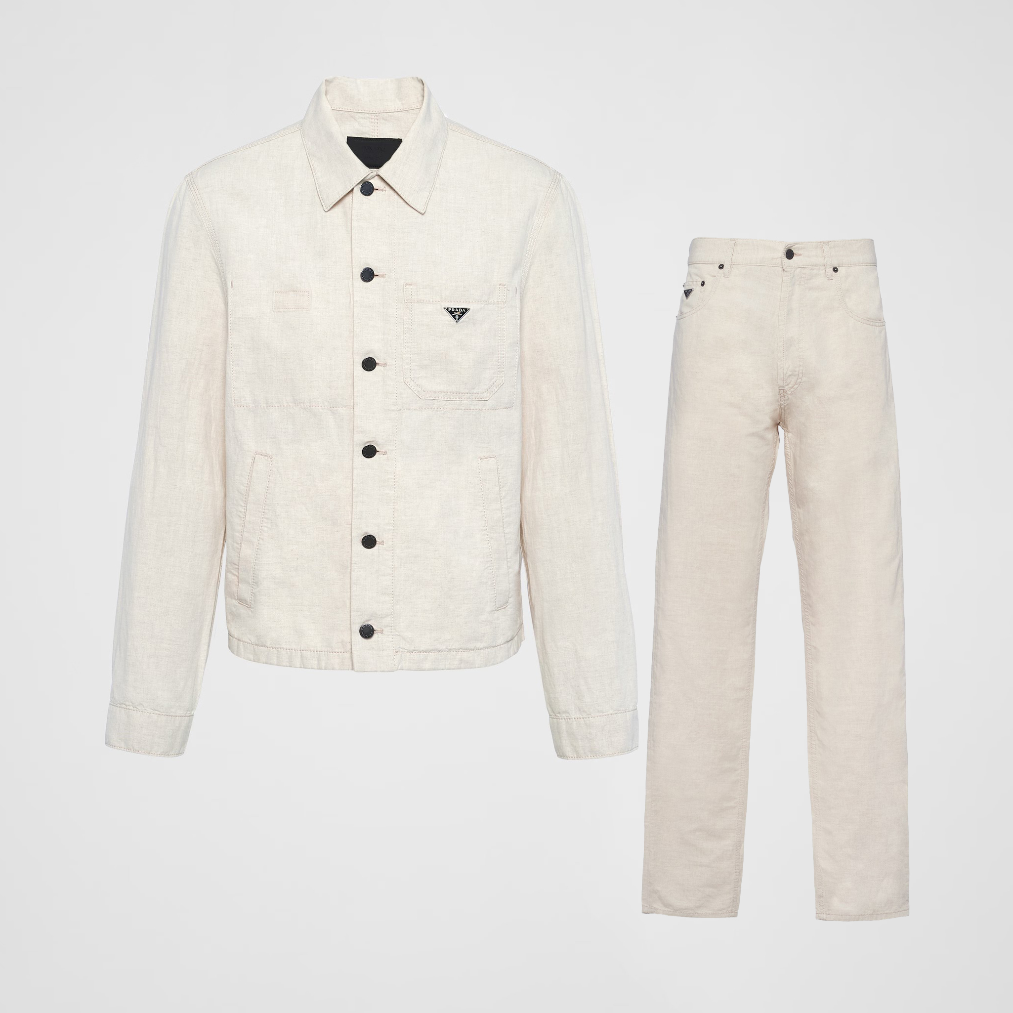 NIGO Prada Men's Fall And Winter Solid Color Lapel Single Breasted Linen Long Sleeved Jacket Casual Trousers Pants Set Suit #nigo75646