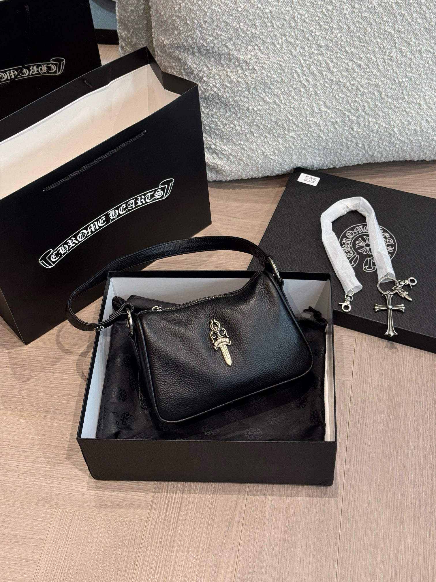 NIGO Chrome Hearts Women's Solid Silver Accent Tote Underarm Shoulder Bag Bags #nigo75647