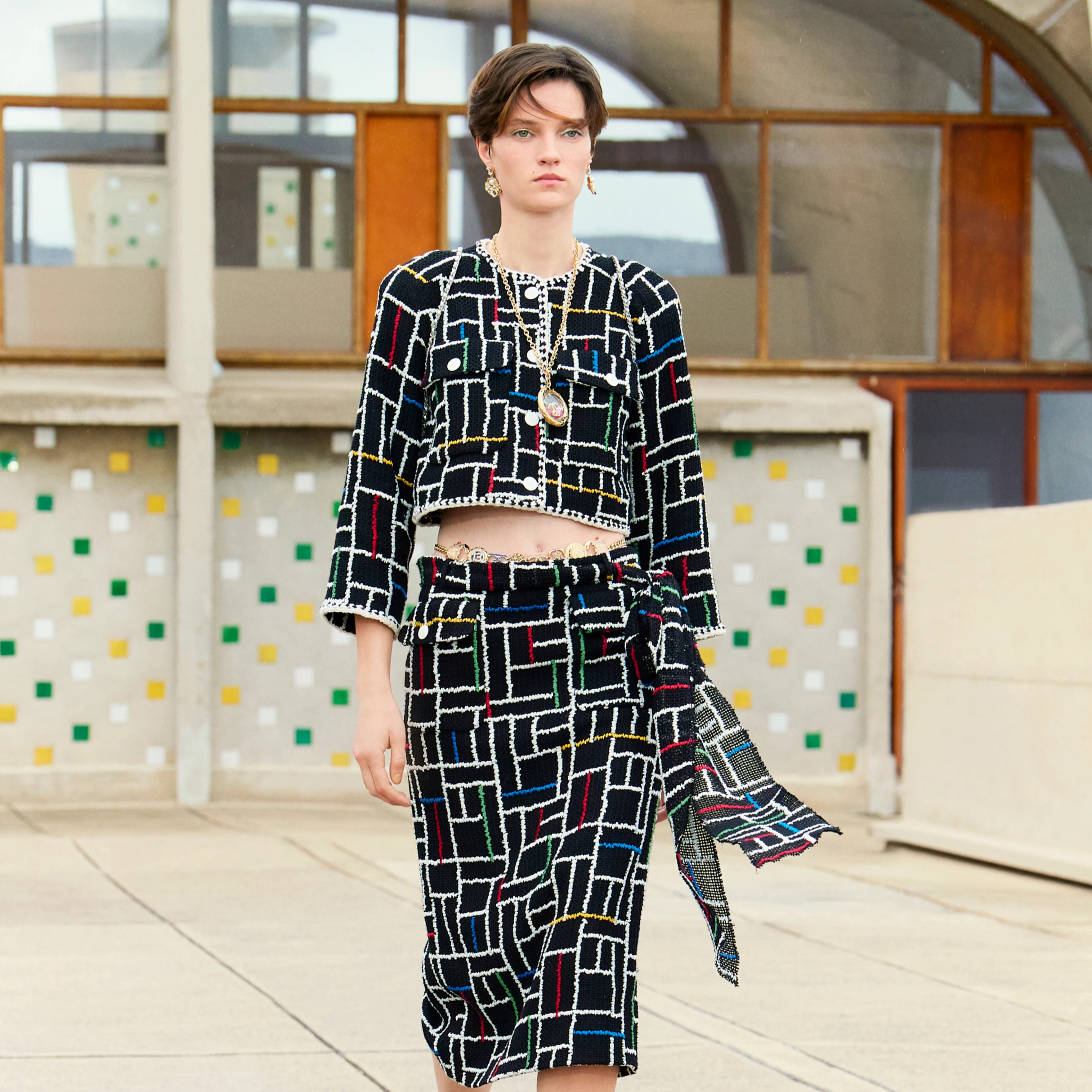 NIGO Chanel Women's Spring And Autumn Color Blocking Check Embroidery Tweed Short Jacket Ngvp #nigo1233