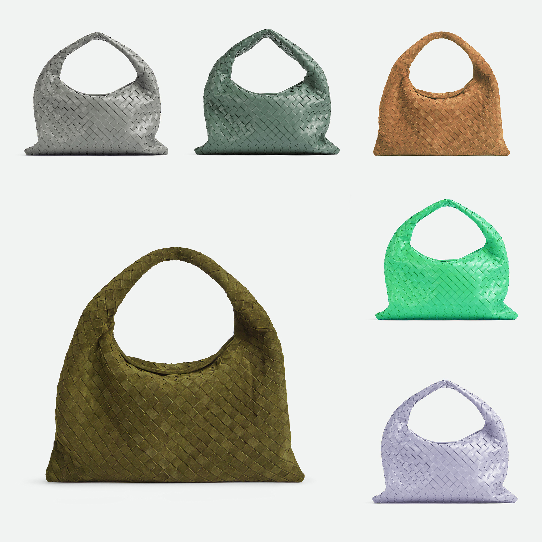 NIGO Bottega Veneta Small Multicolour Collection Intrecciato Braided Shoulder Bags Suede Glossy Genuine Leather 100% Genuine Leather Fashion Temperament Elegant Exquisite Bag 763966v3iv13268 #nigo81128