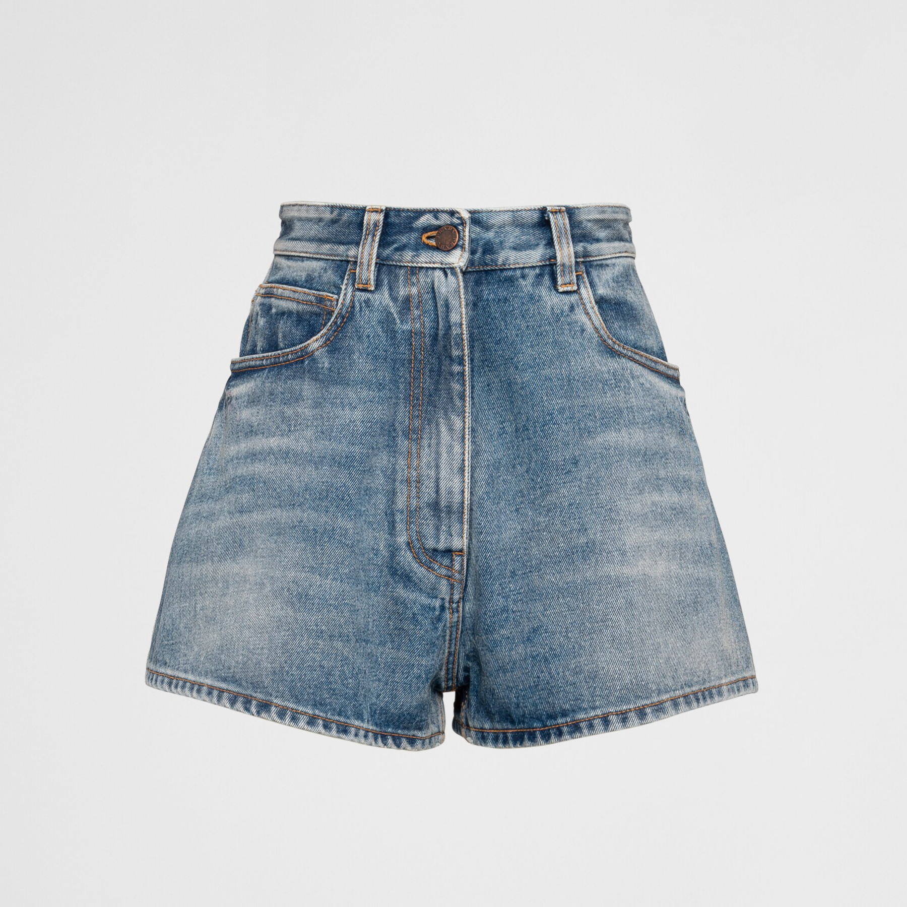 NIGO Prada Women's Summer Solid Color Washed High Waist Casual Denim Shorts #nigo75658