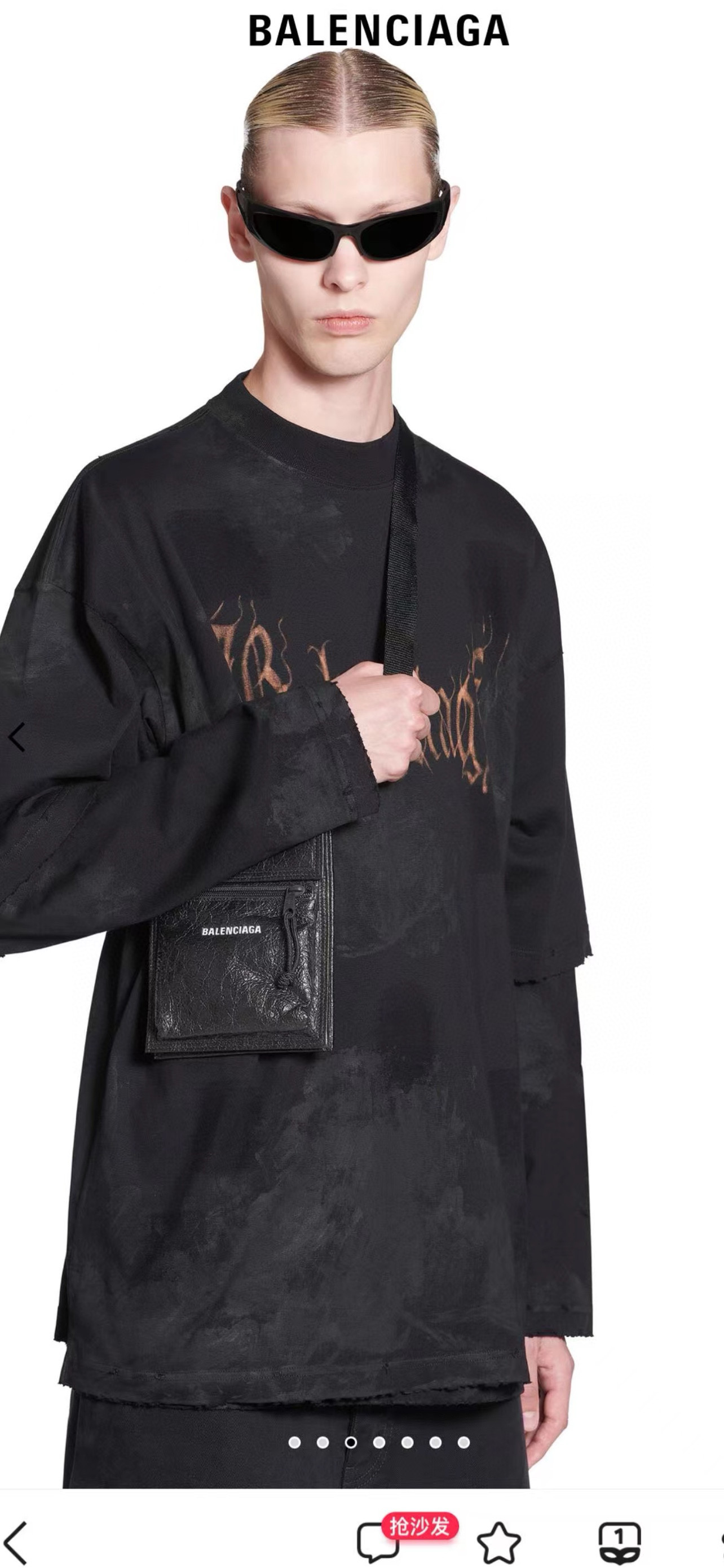 NIGO Balenciaga Men's Solid Color Monogrammed Logo Intaglio Lambskin Shoulder Crossbody Bag Bags #nigo75672