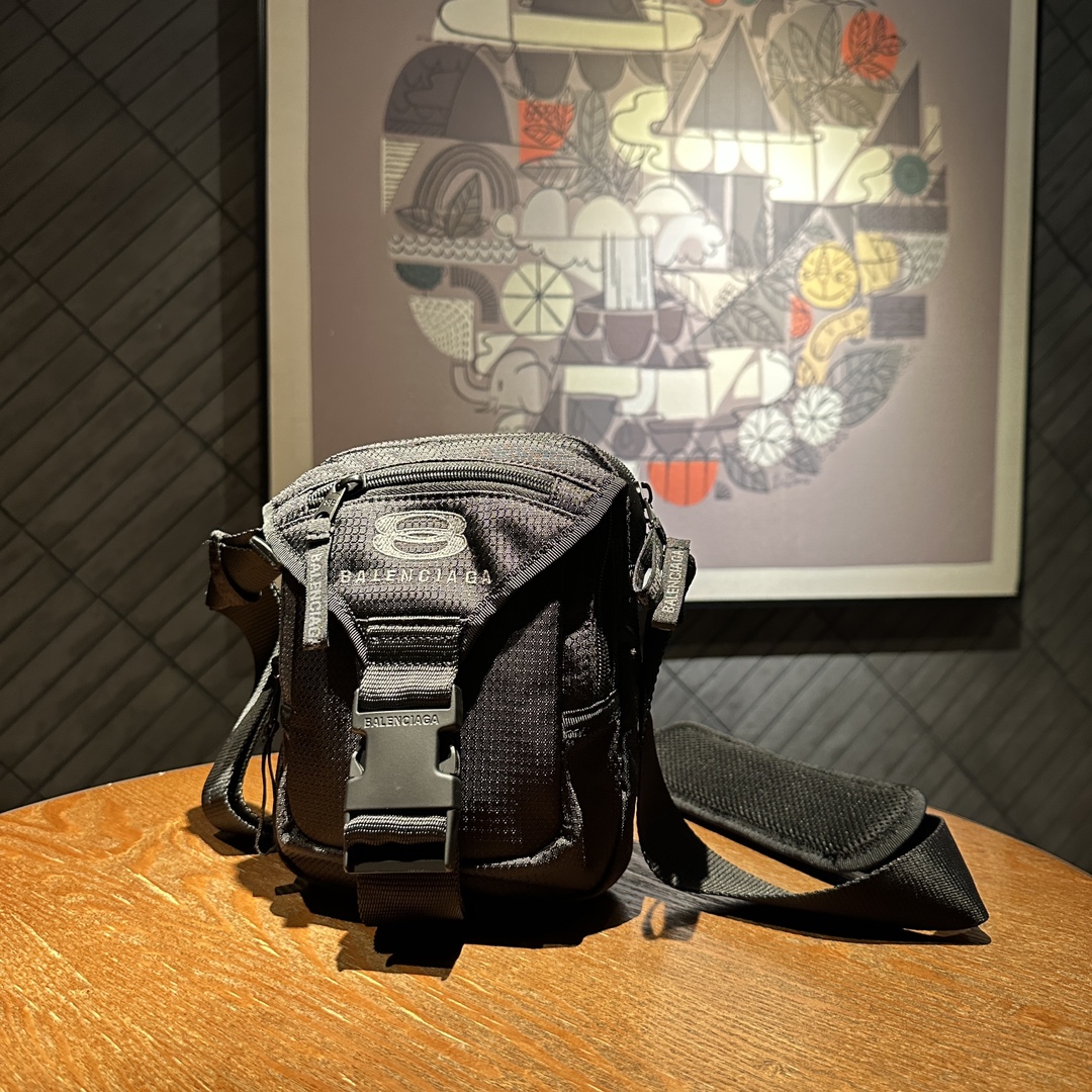 NIGO Balenciaga Men's And Women's Solid Color Adjustable Simple Flap Buckle Closure Nylon Shoulder Crossbody Bag Bags #nigo75674