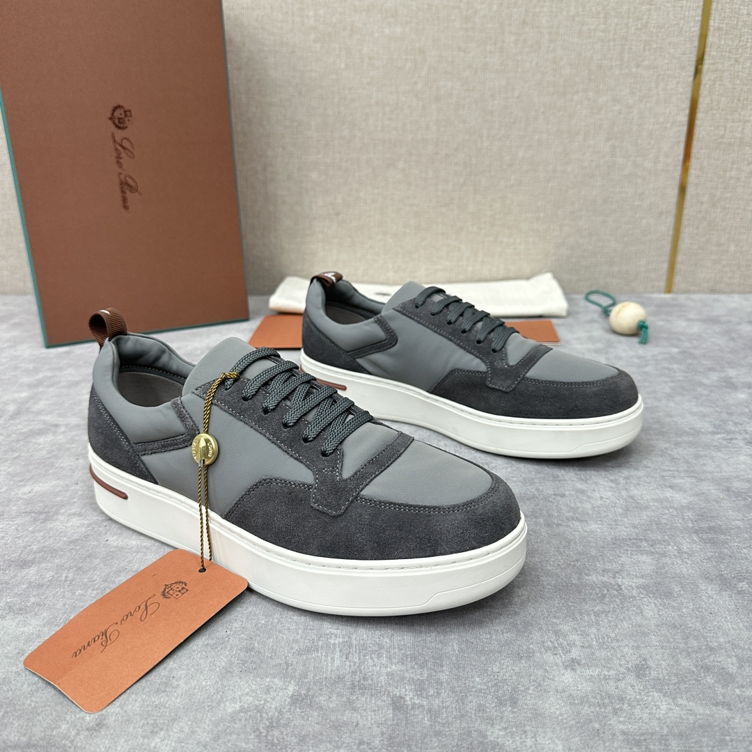 NIGO Loro Piana Men's All-season Comfortable and Versatile Color-block Suede and Leather Round-toe Low-top Lace-up Sneakers Shoes #nigo75698