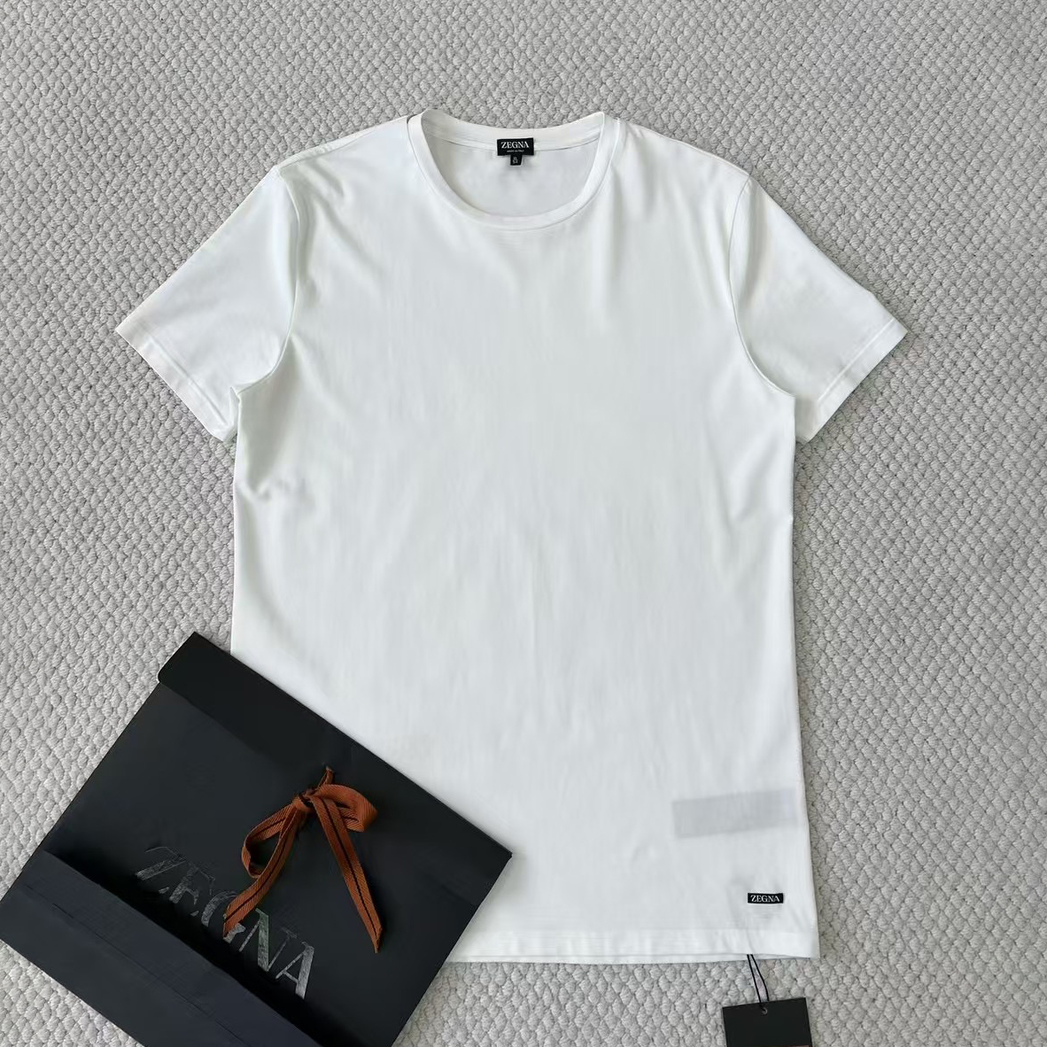 NIGO Ermenegildo Zegna Men's Summer Solid Color Cotton Crew Neck Short Sleeve T-Shirt - Breathable & Casual Summer Wear #nigo75691