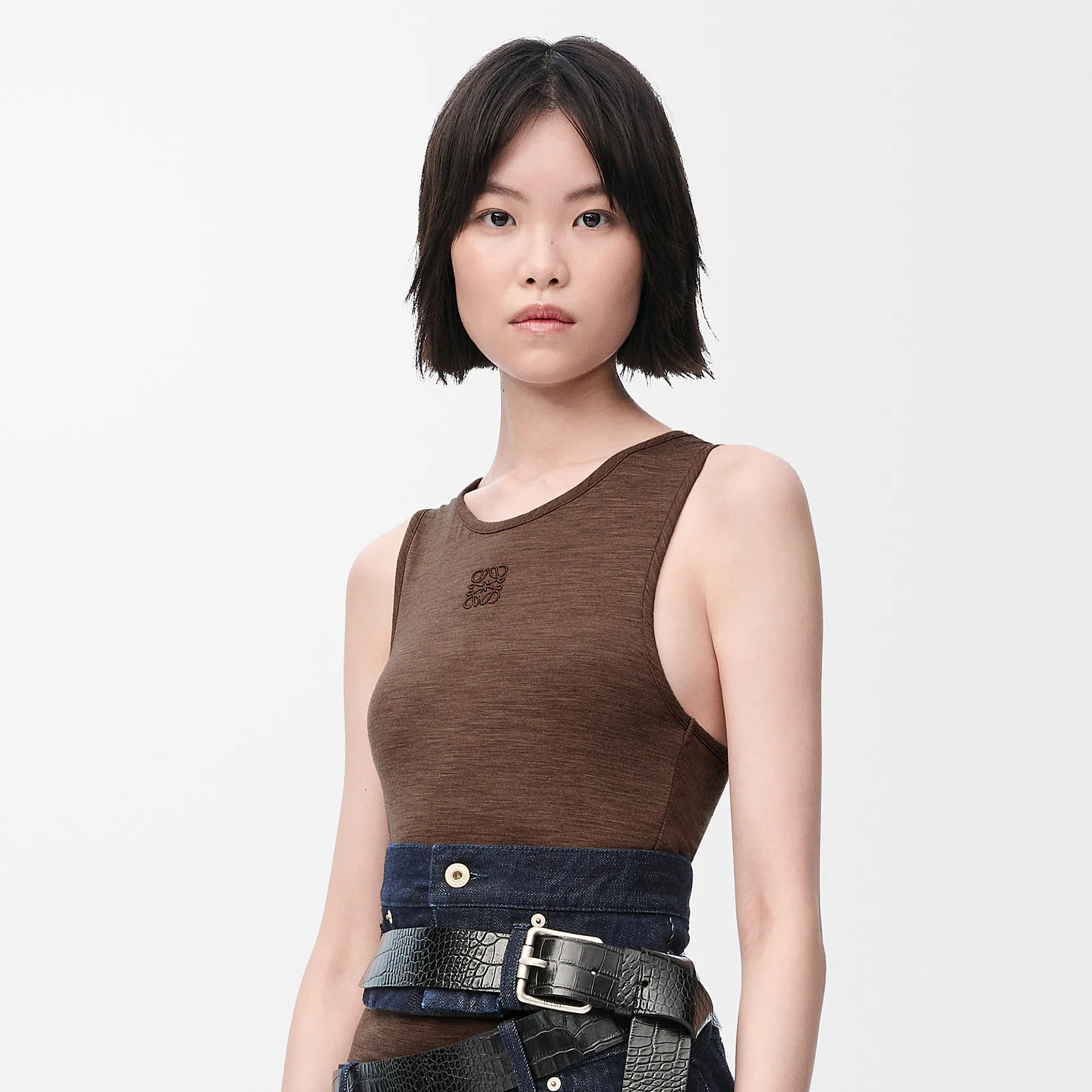 NIGO Loewe Women's Summer Solid Color Embroidered Logo Sleeveless Camisole Tank Top Vest #nigo75686