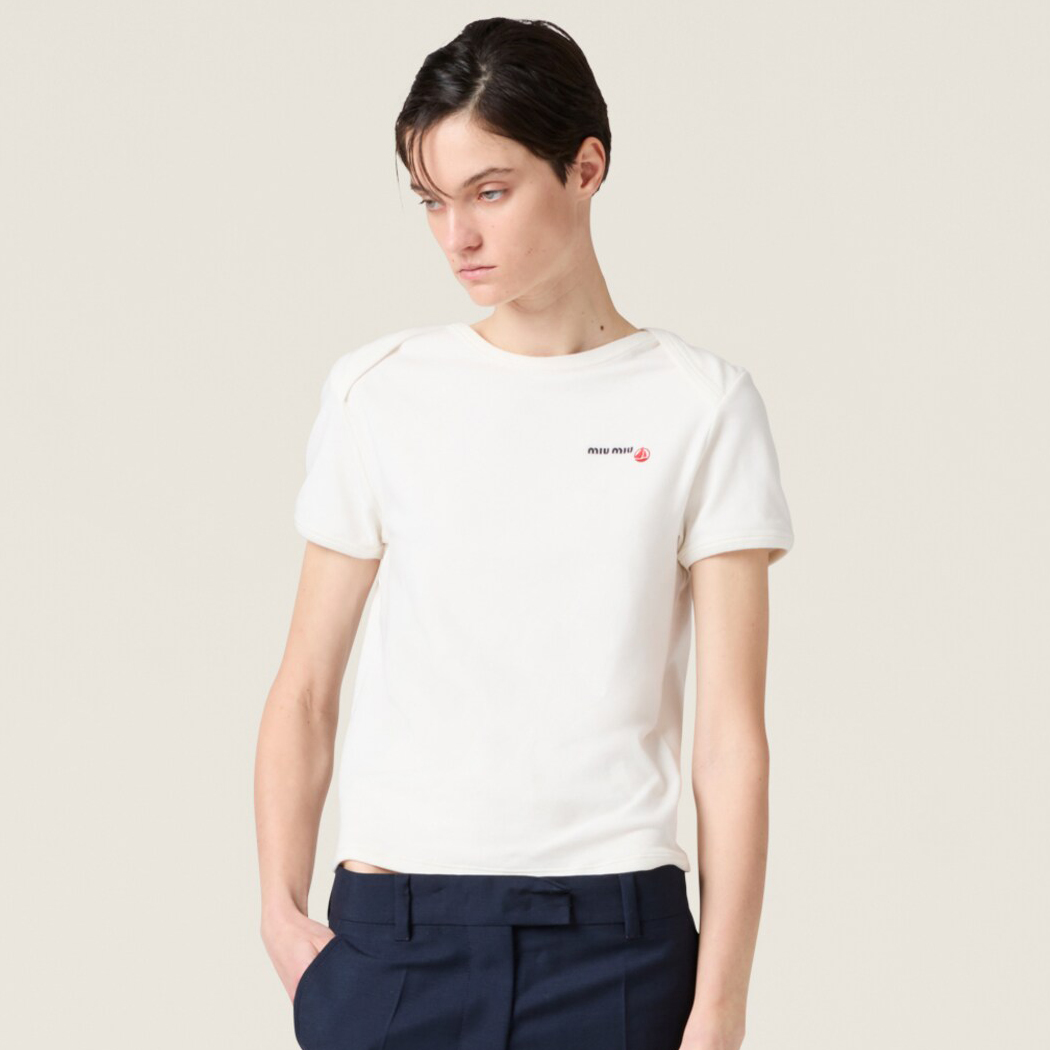 NIGO MiuMiu Women's Summer White Breathable Short Sleeve Tee T-shirt - Minimalist Casual Wear #nigo75716
