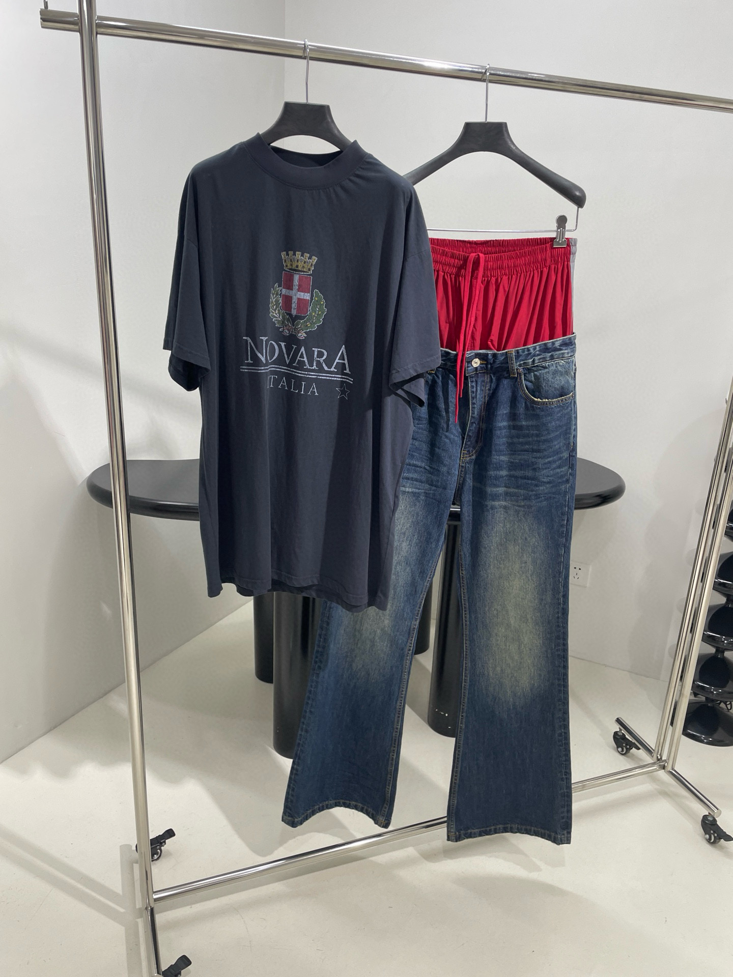 NIGO Balenciaga Men's and Women's Spring/Fall Two-piece Patchwork Design Sporty Casual Jeans Pants #nigo75699