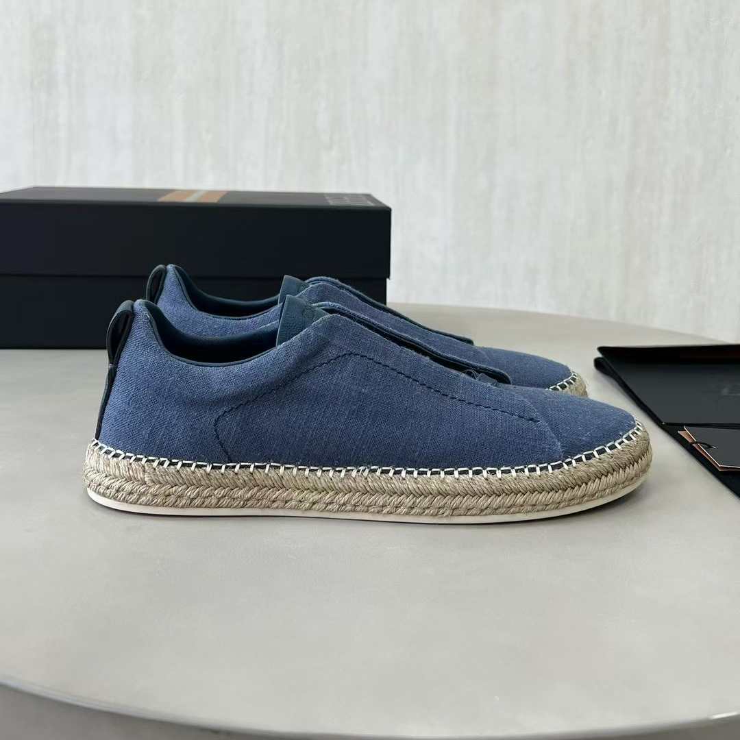 NIGO Ermenegildo Zegna Men's Solid Color Canvas Fabric Simple Flat Casual Shoes #nigo75723