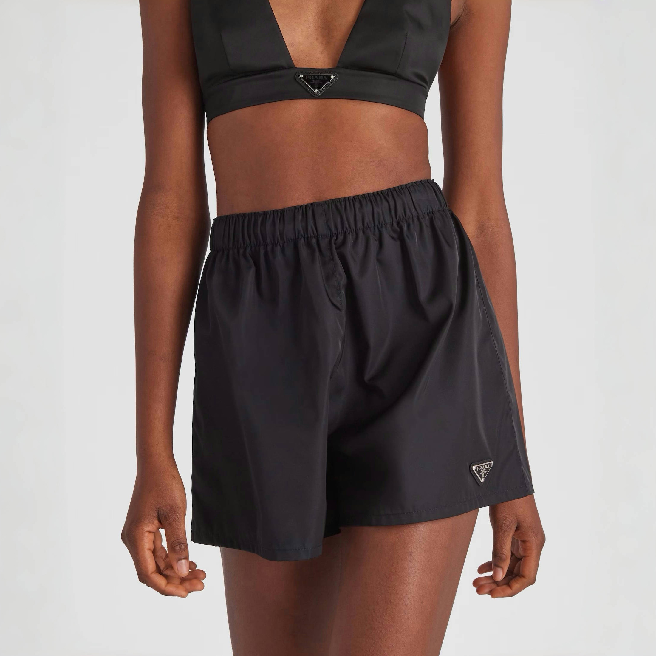 NIGO Prada Women's Summer Solid Color Stretch Waistband Nylon Shorts #nigo75731