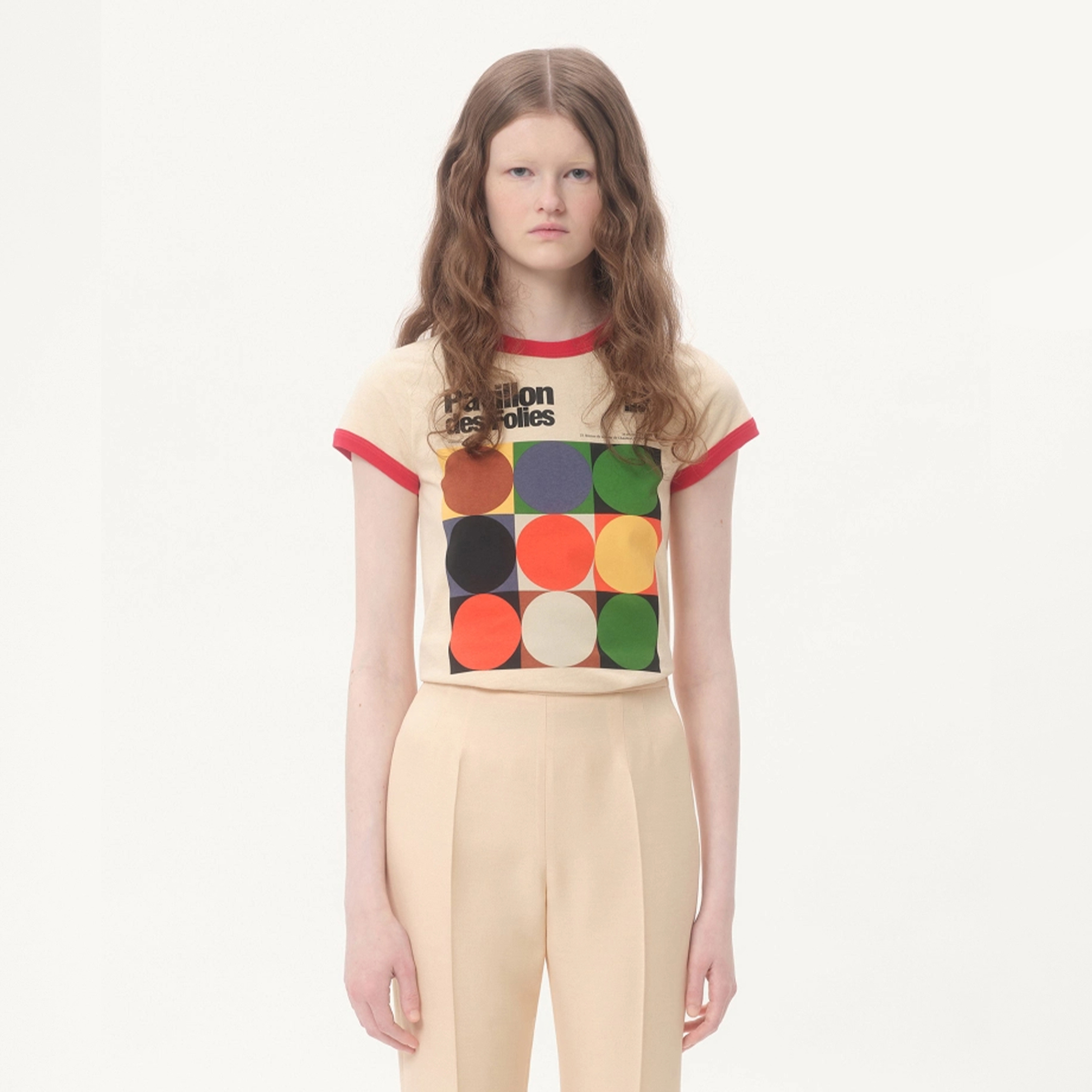 NIGO Valentino Women's Men's Spring Summer Pavillon Des Folies Printed Cotton T Shirt Colour Blocking Geometric Trendy Fashion Round Neck T-shirt Top Ngvp #nigo1295