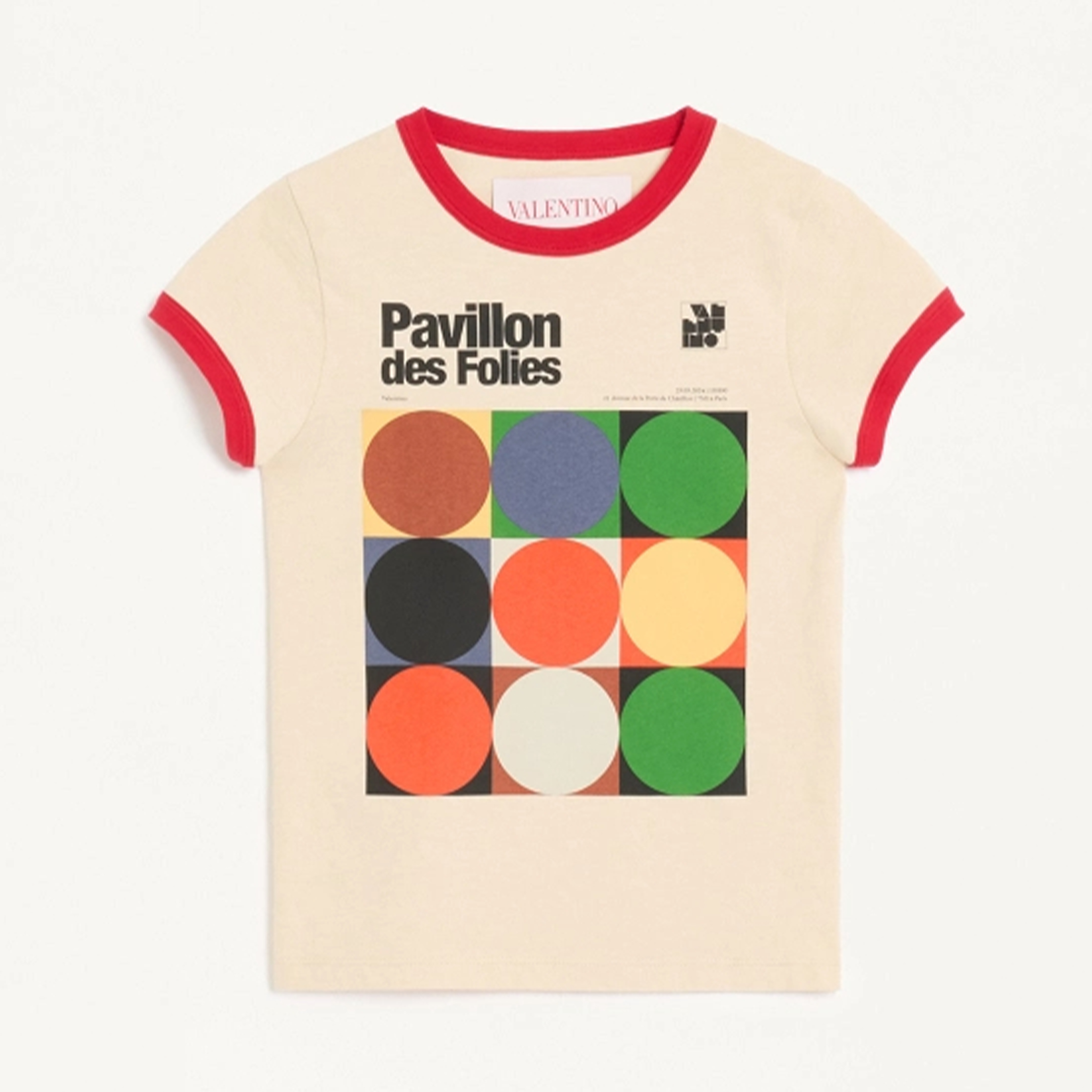 NIGO Valentino Women's Men's Spring Summer Pavillon Des Folies Printed Cotton T Shirt Colour Blocking Geometric Trendy Fashion Round Neck T-shirt Top Ngvp #nigo1295