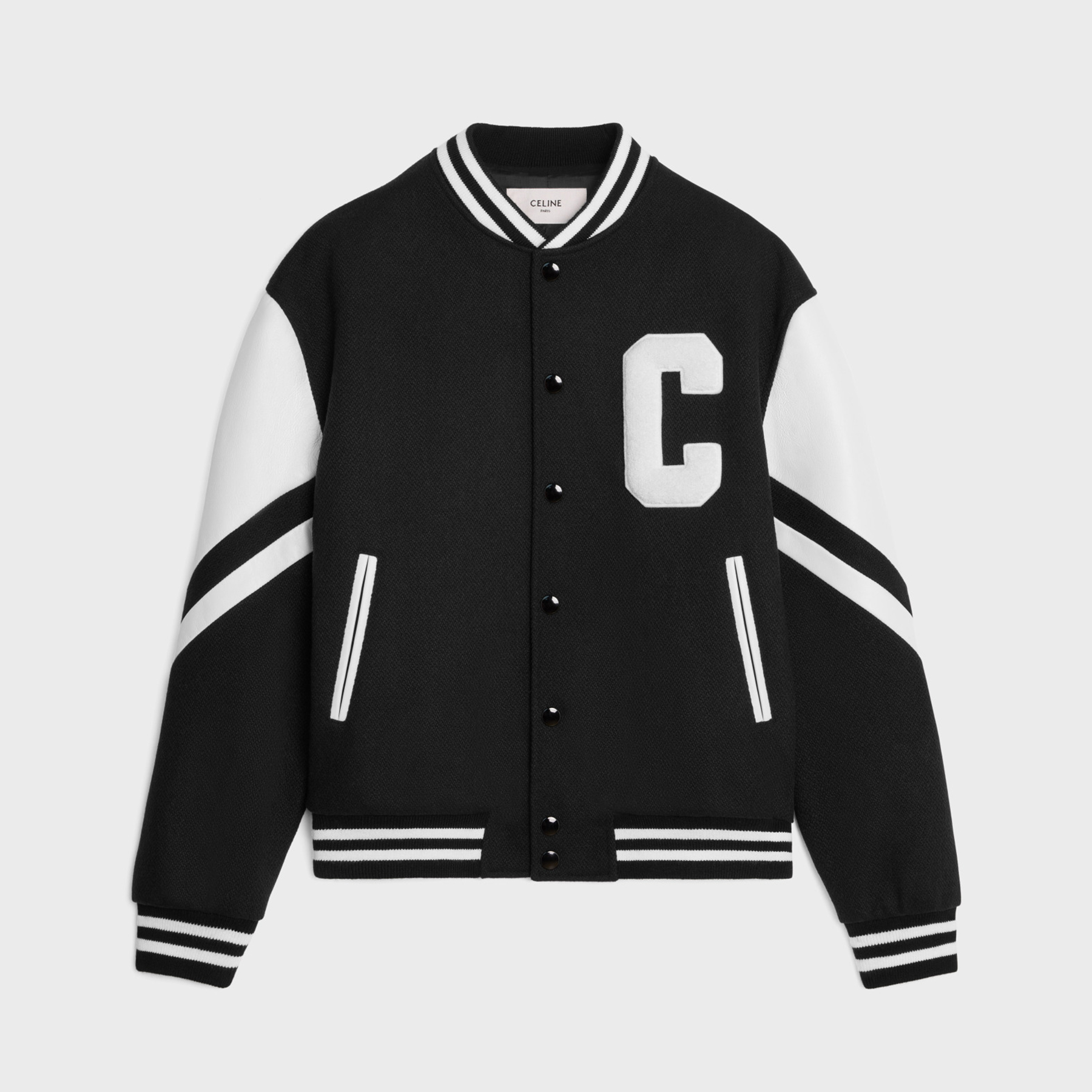 NIGO Celine Men's Spring And Autumn Jackson Textured Wool Baseball Patchwork Leather Single Breasted Long Sleeve Jacket Ngvp #nigo1249